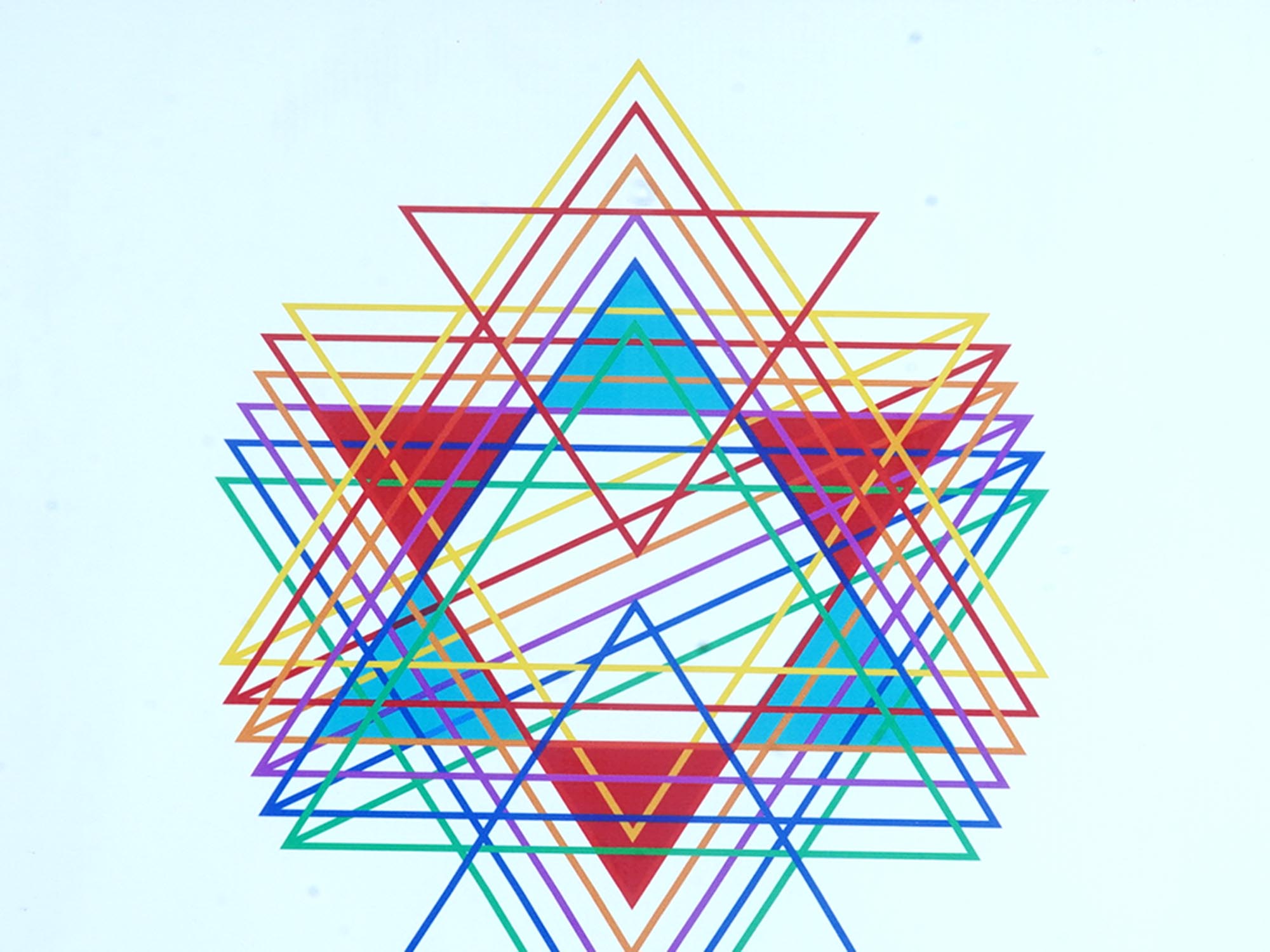 JUDAICA STAR OF DAVID SCREEN PRINT BY YAACOV AGAM PIC-2