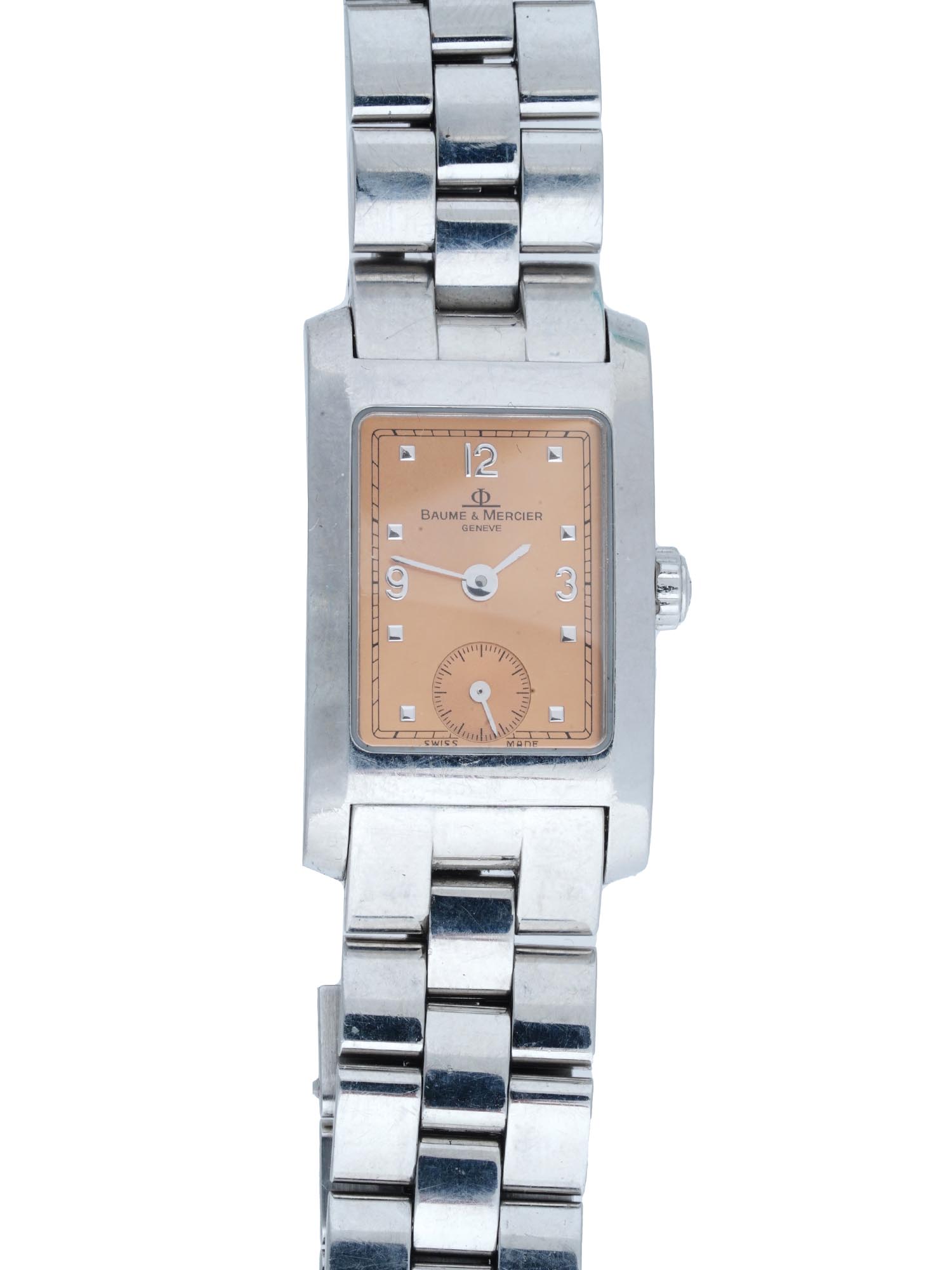 BAUME AND MERCIER HAMPTON LADYS STEEL WRIST WATCH PIC-2