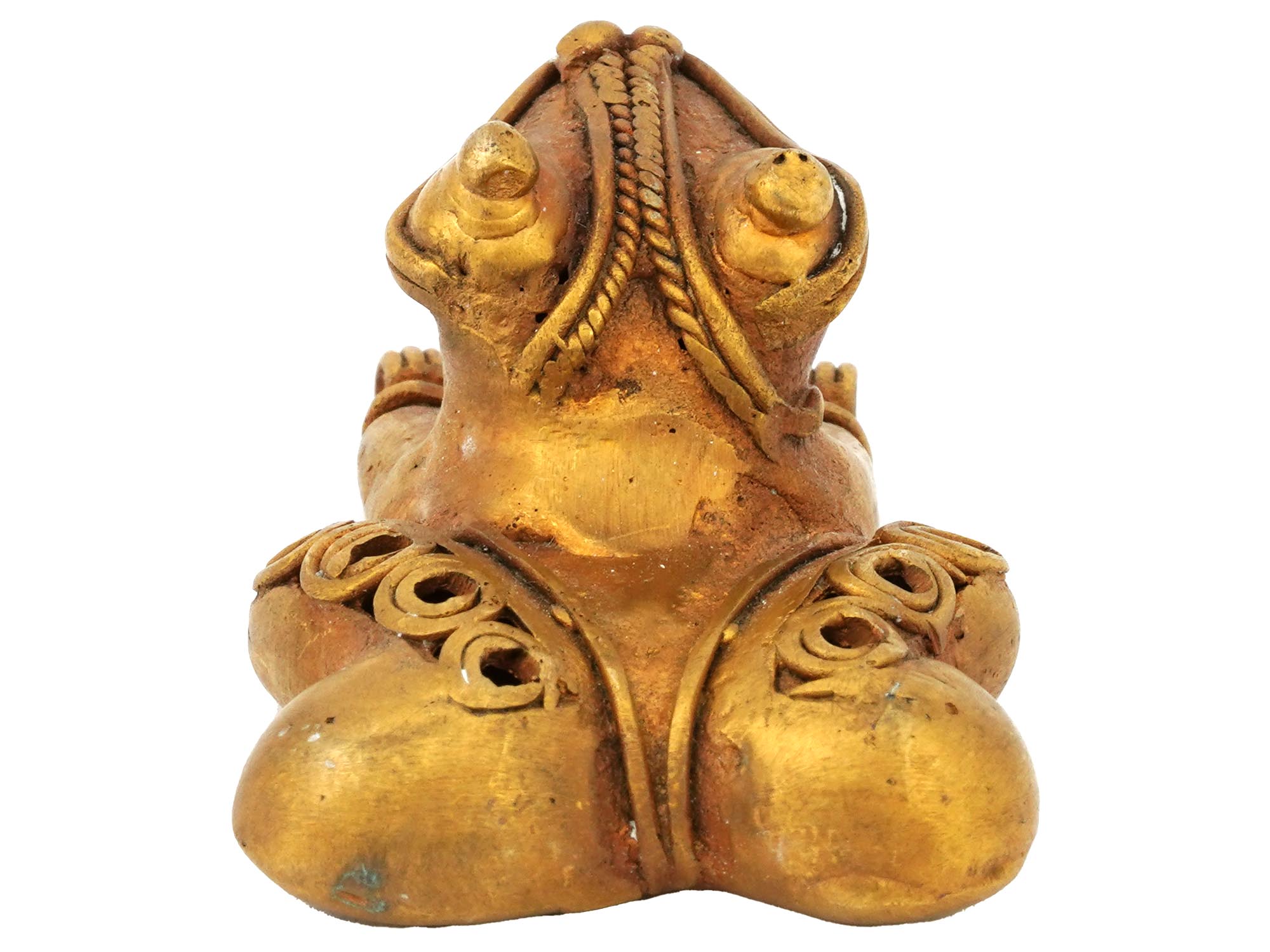 ANCIENT PRE COLUMBIAN TAIRONA TUMBAGA FROG FIGURINE PIC-2