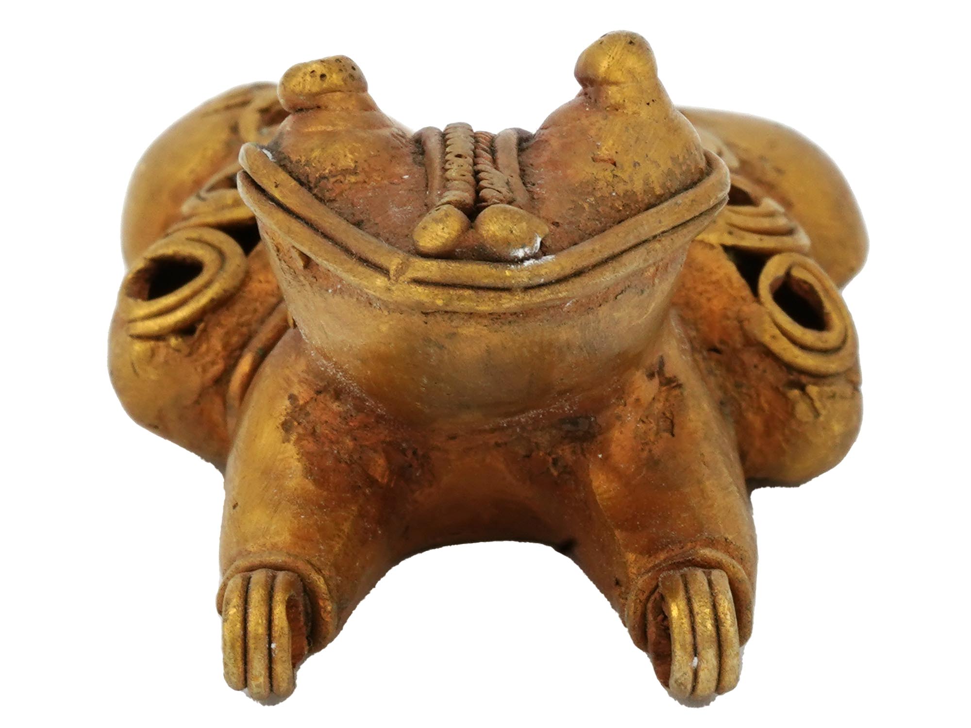 ANCIENT PRE COLUMBIAN TAIRONA TUMBAGA FROG FIGURINE PIC-4