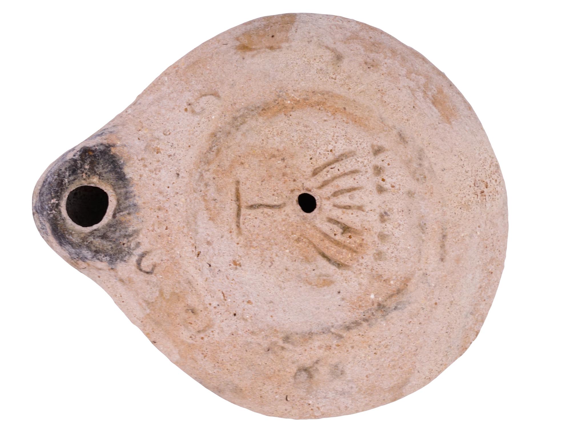 ANCIENT ROMAN JUDAICA OIL LAMP WITH MENORAH IMAGE PIC-5