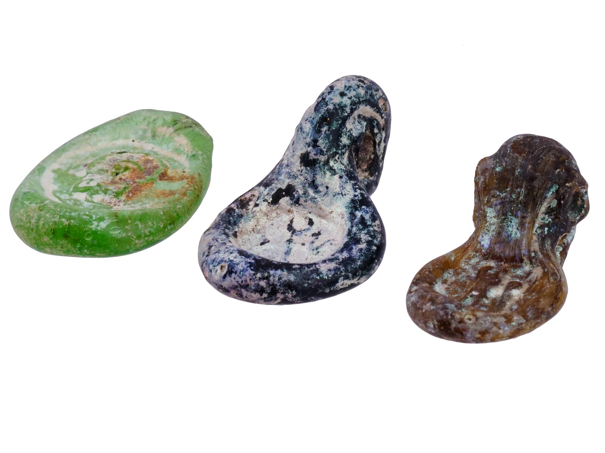 ANCIENT ROMAN GLASS AMULETS WITH GOD OR HUMAN FIGURES PIC-2