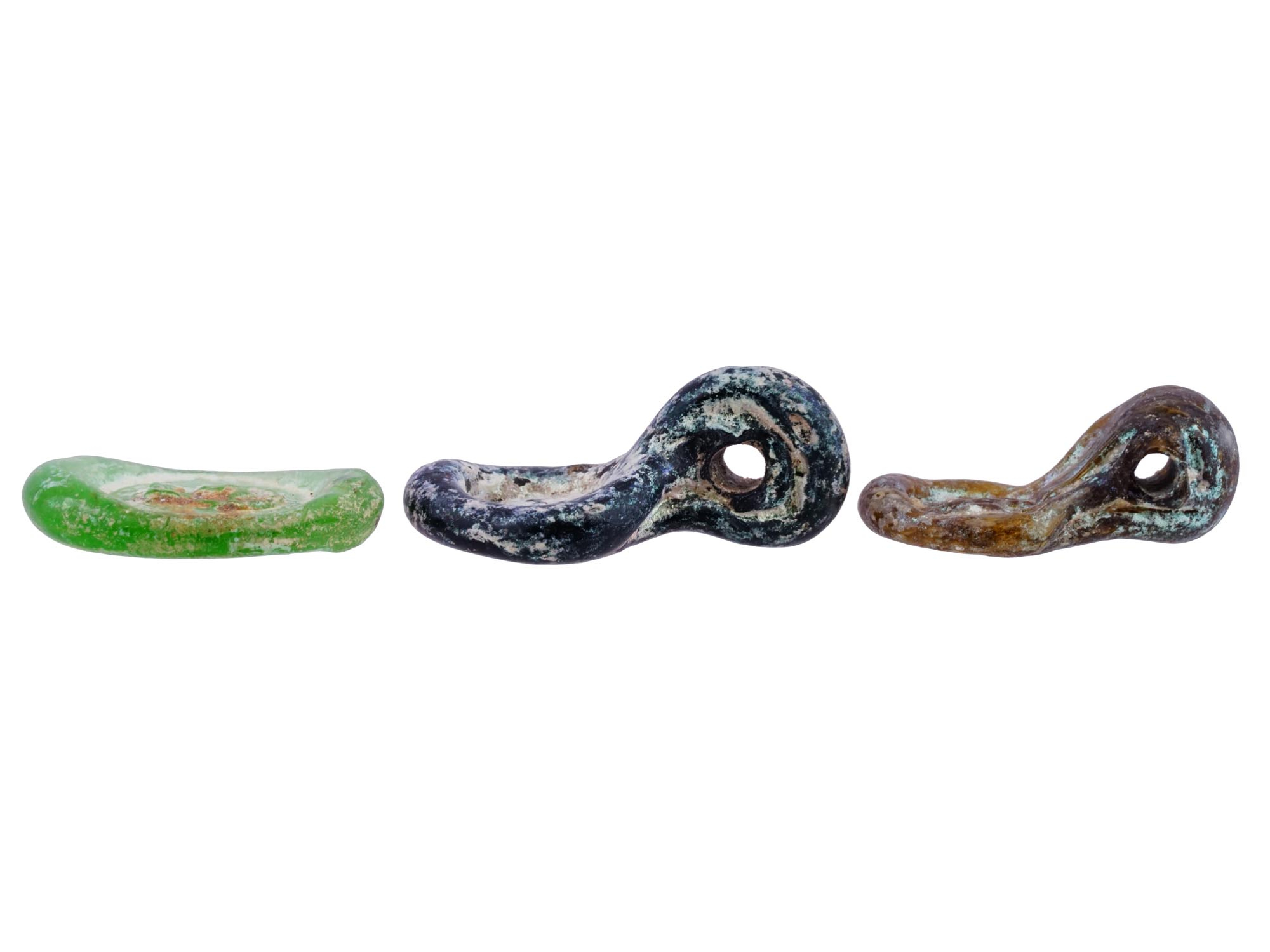 ANCIENT ROMAN GLASS AMULETS WITH GOD OR HUMAN FIGURES PIC-3