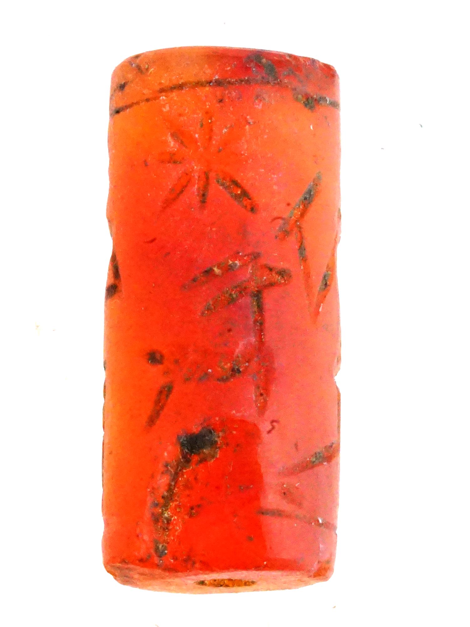 ANCIENT NEAR EASTERN CARVED CARNELIAN CYLINDER SEAL PIC-3