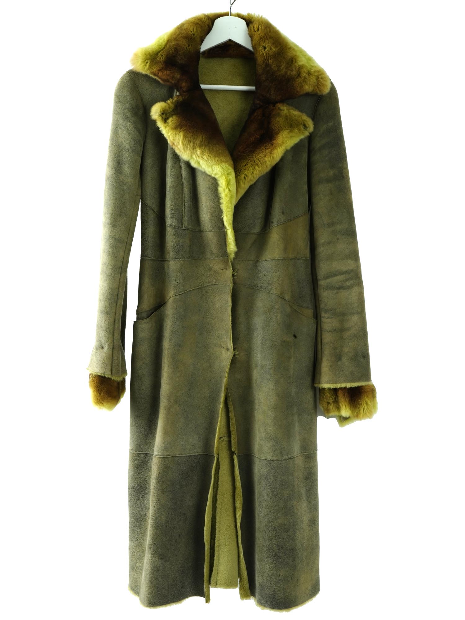 ERMANNO SCERVINO SHEARLING AND ORYLAG FUR COAT PIC-0