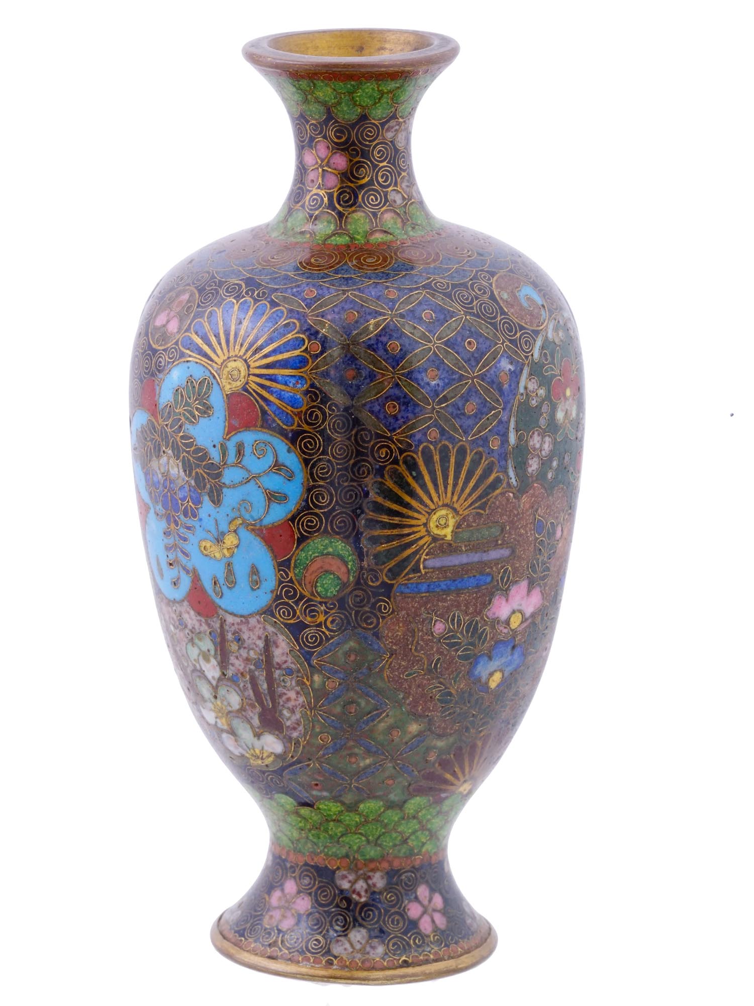 JAPANESE LATE MEIJI ERA GILT CLOISONNE ENAMEL VASE PIC-2