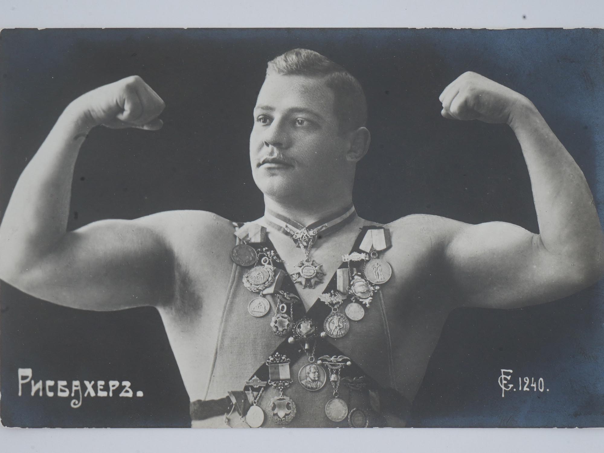 ANTIQUE RUSSIAN PORTRAIT PHOTO OF AUSTRIAN WRESTLER PIC-1