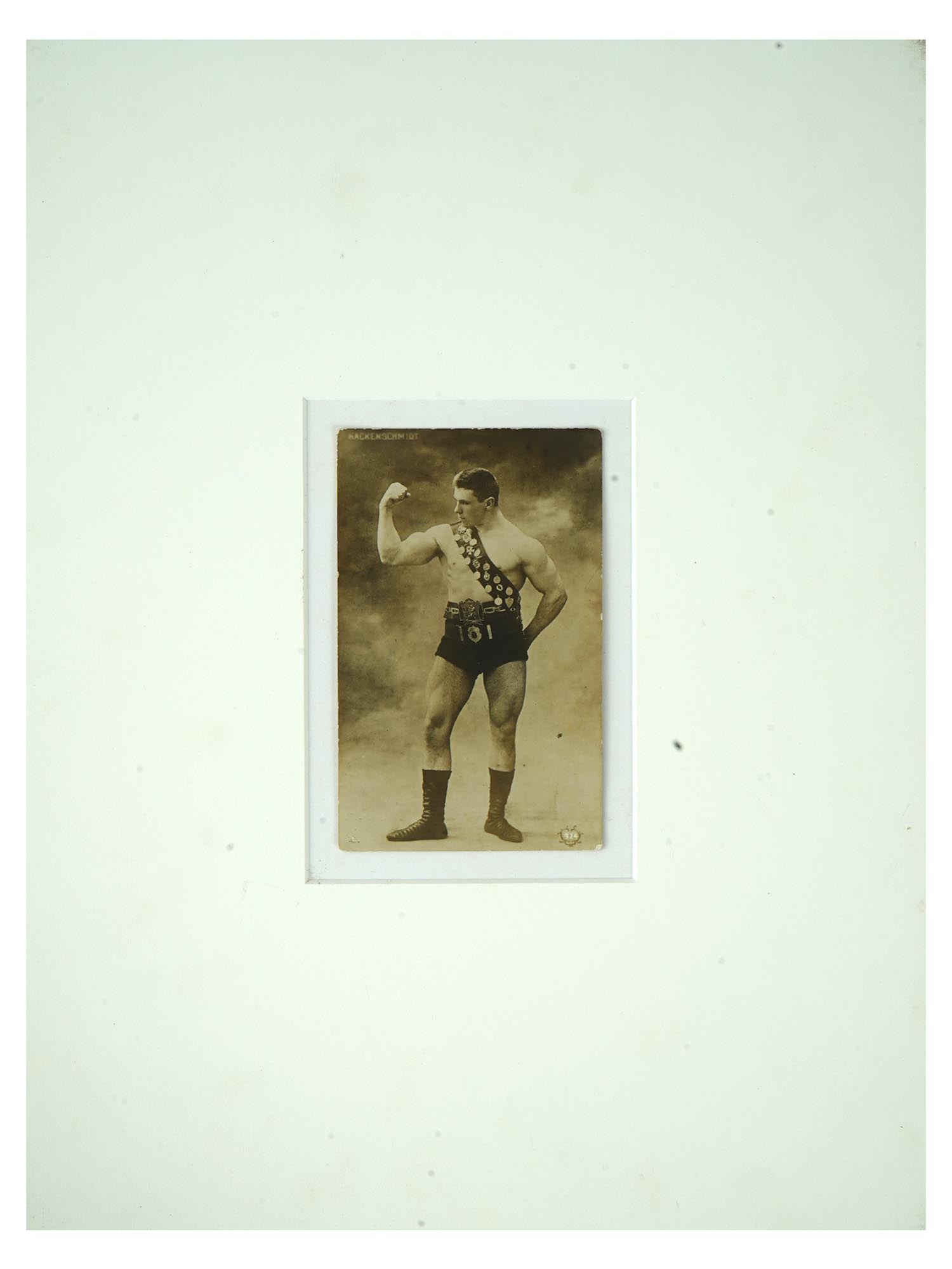 ANTIQUE RUSSIAN PORTRAIT PHOTO OF CHAMPION WRESTLER PIC-0