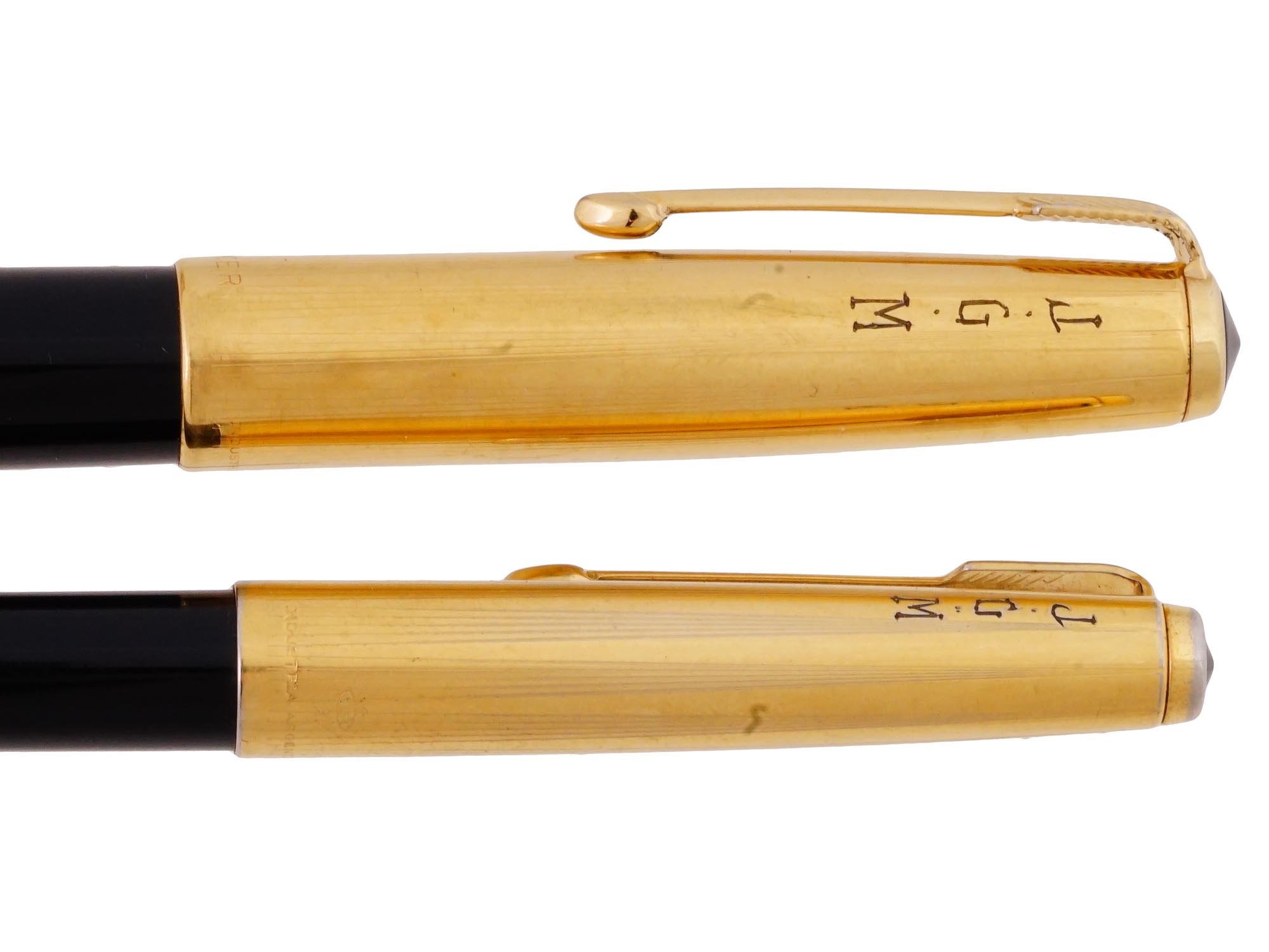 PARKER 51 GOLD PLATED SET FOUNTAIN BALLPOINT PEN PIC-3