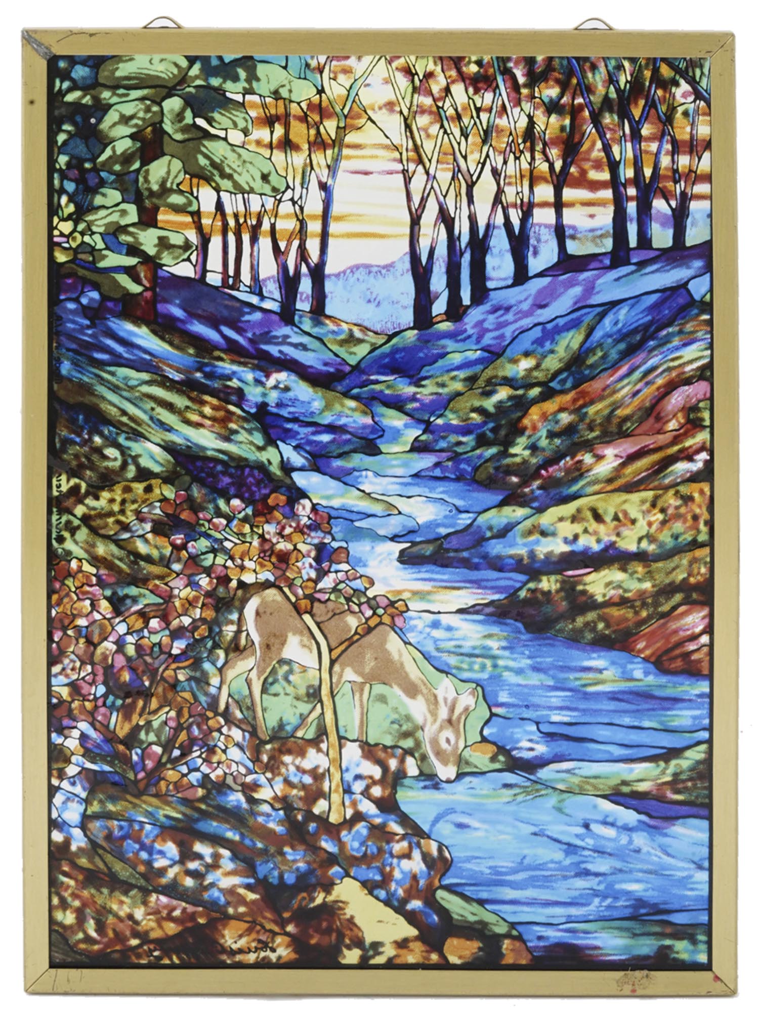 PRINTED GLASS HANGING PANEL AFTER LOUIS C TIFFANY PIC-2