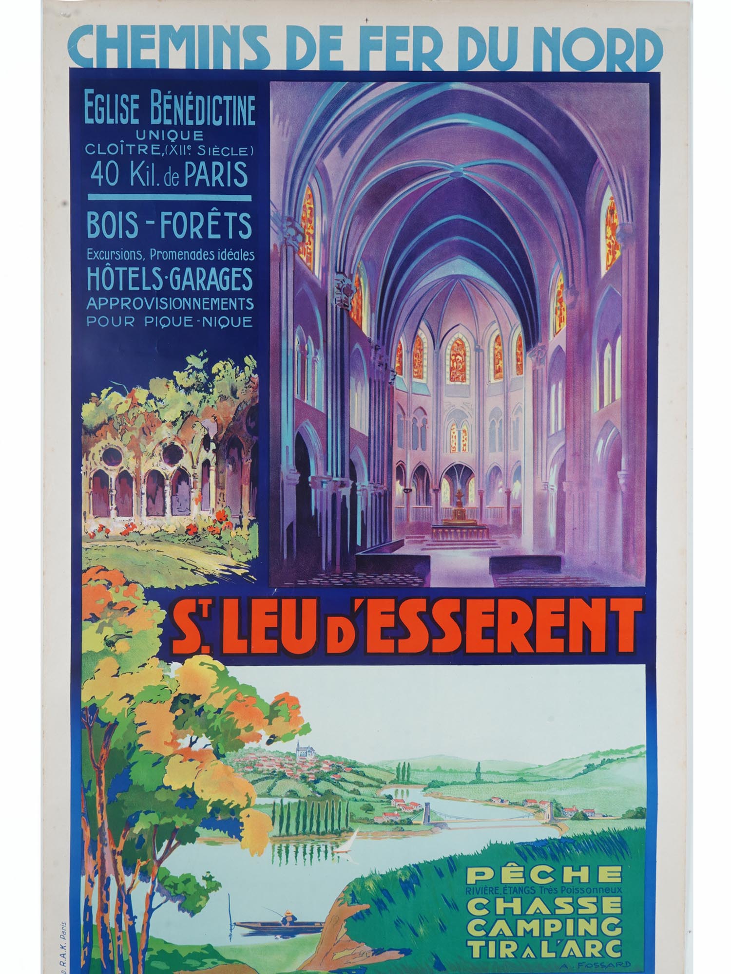 ORIGINAL ANTIQUE FRENCH TOURIST POSTER BY A FOSSARD PIC-1