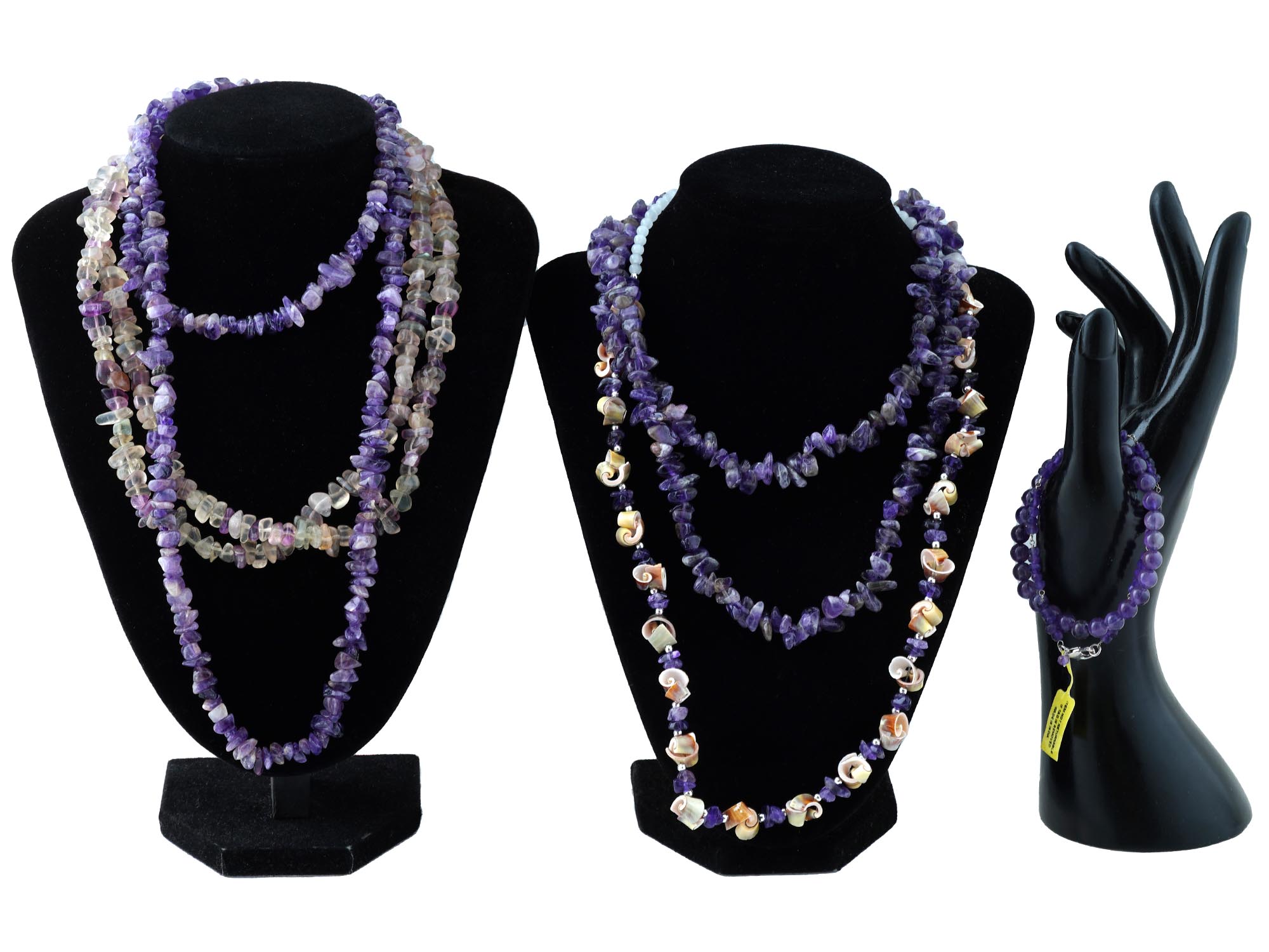 VINTAGE AMETHYST BEADED NECKLACES AND BRACELETS PIC-0