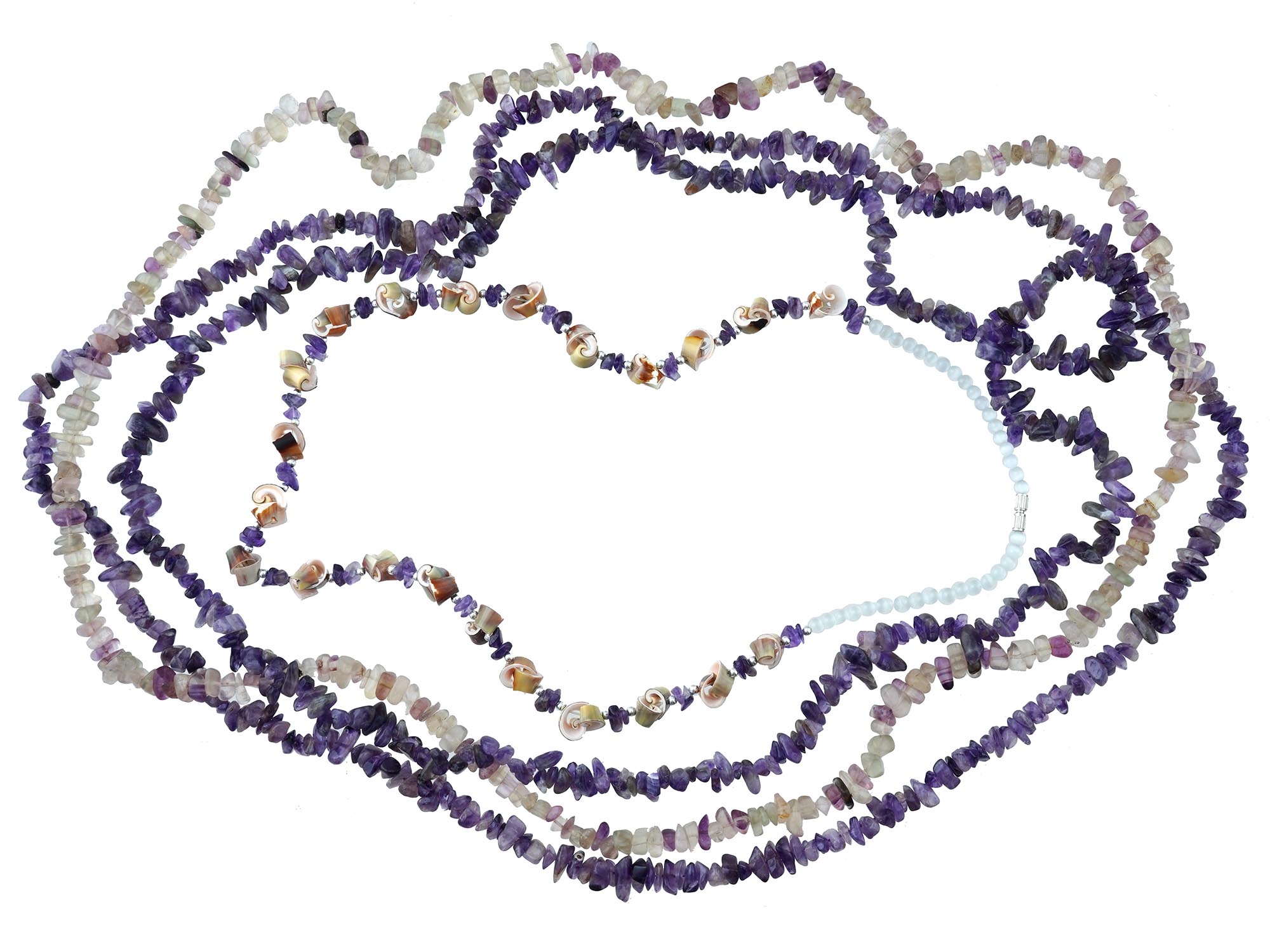 VINTAGE AMETHYST BEADED NECKLACES AND BRACELETS PIC-2