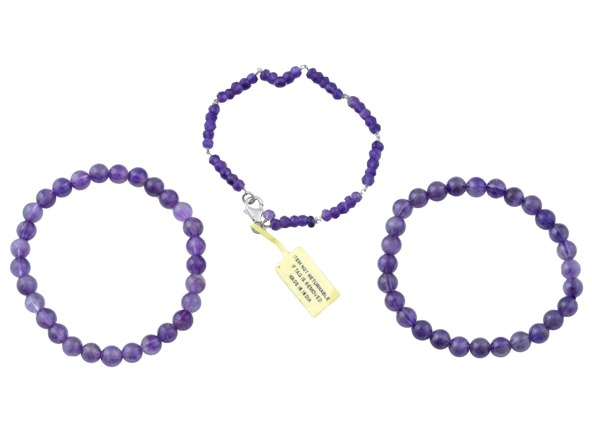 VINTAGE AMETHYST BEADED NECKLACES AND BRACELETS PIC-1