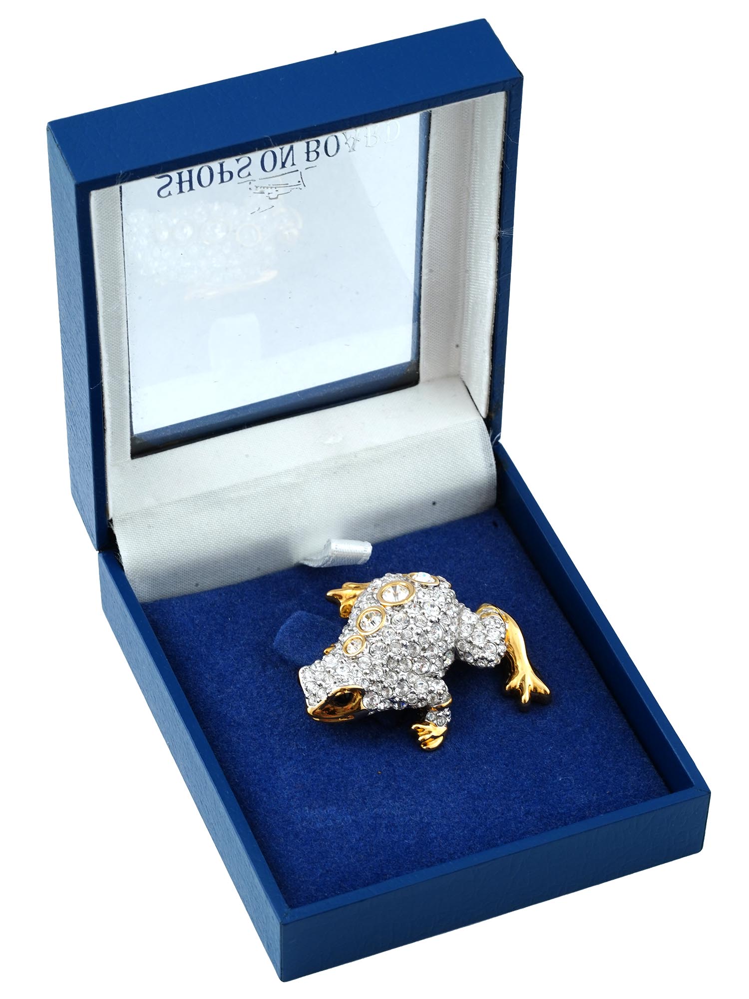 STATEMENT FROG BROOCH SET WITH SWAROVSKI CRYSTALS PIC-0