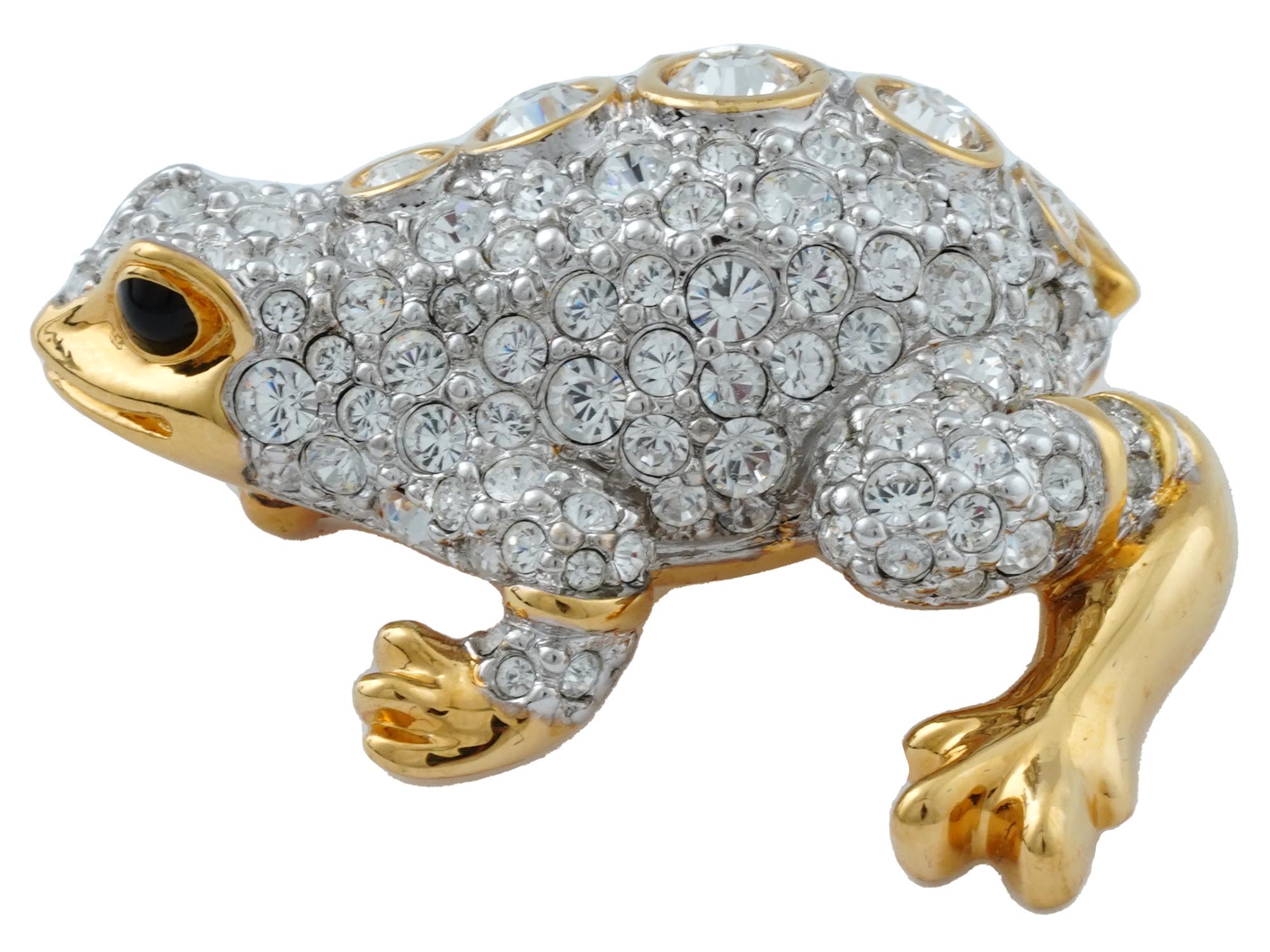 STATEMENT FROG BROOCH SET WITH SWAROVSKI CRYSTALS PIC-2