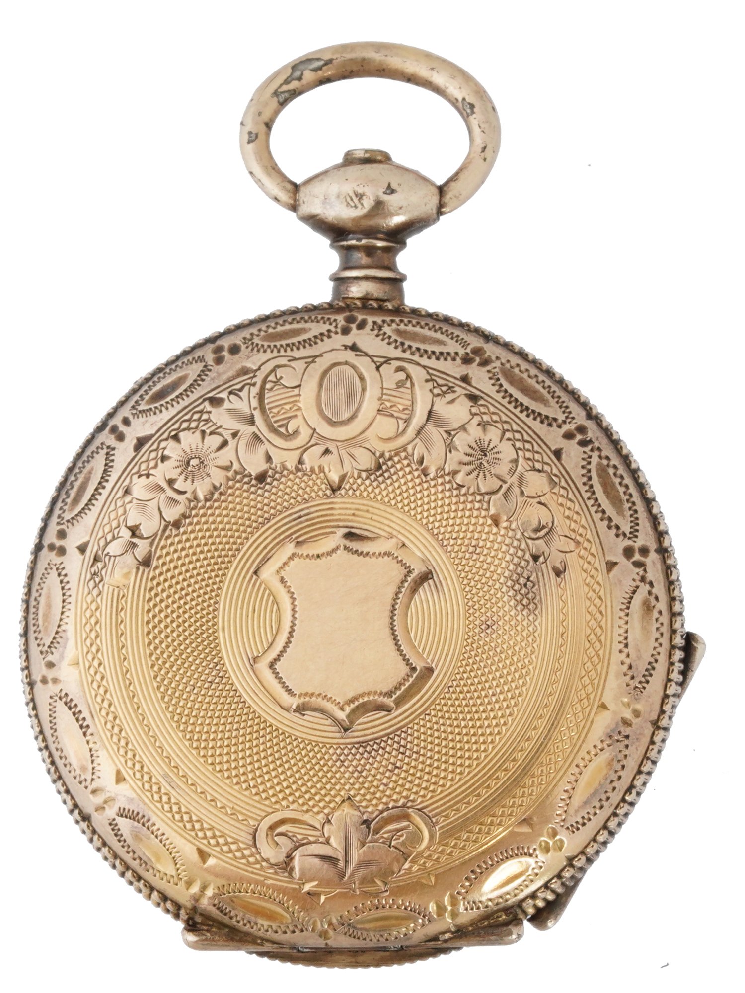 ANTIQUE 14K YELLOW GOLD FRENCH POCKET WATCH PIC-1