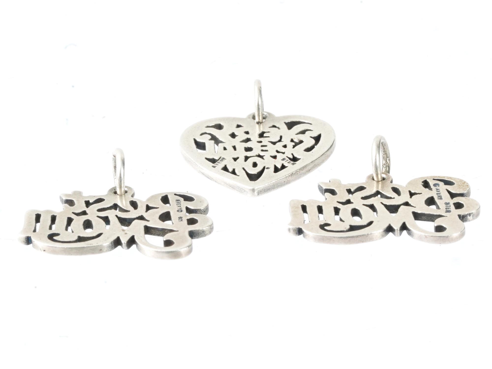 3 STERLING SILVER CHARM PENDANTS BY JAMES AVERY PIC-2