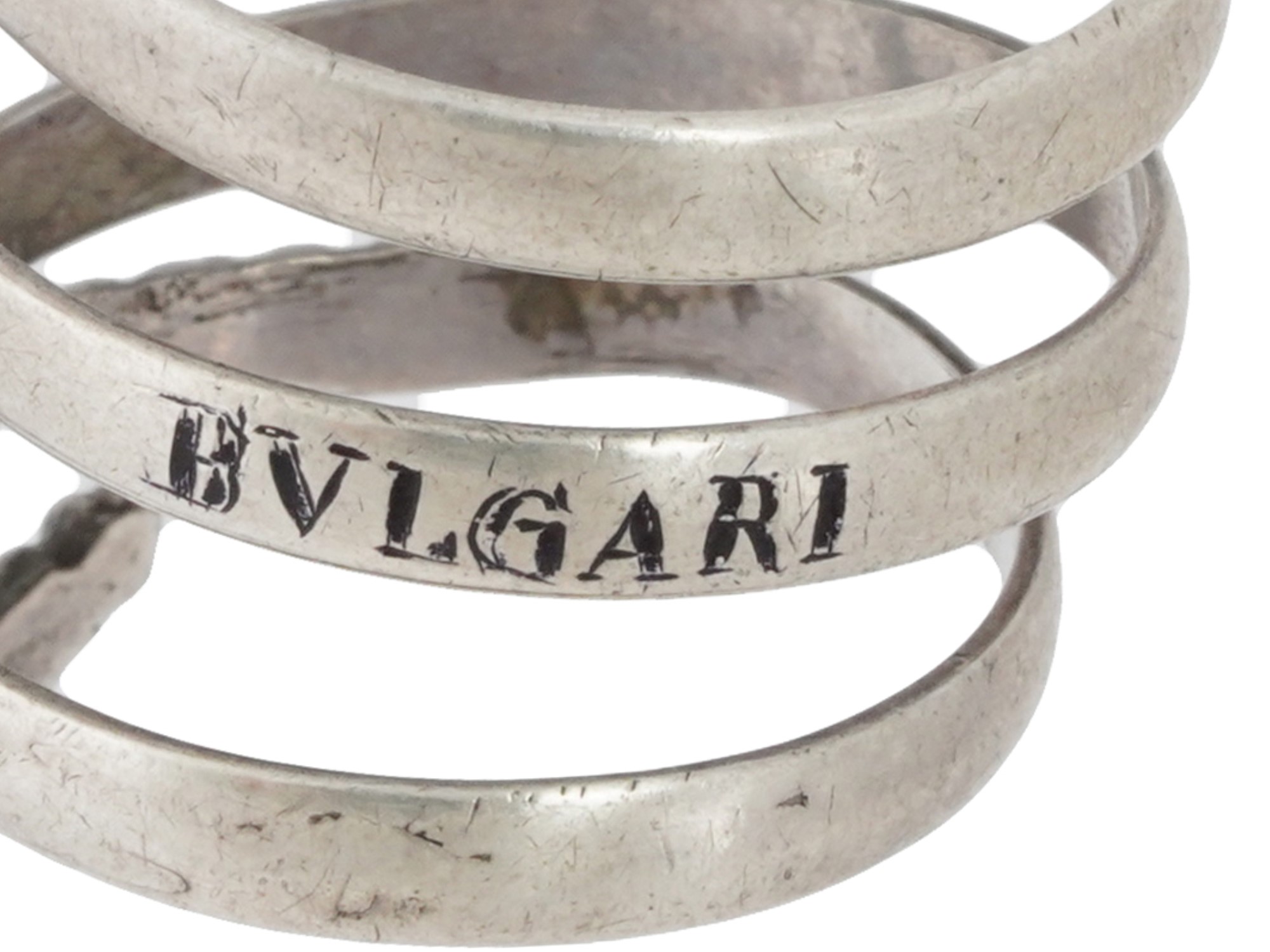 ITALIAN STERLING SILVER SNAKE RING BY BVLGARI PIC-3