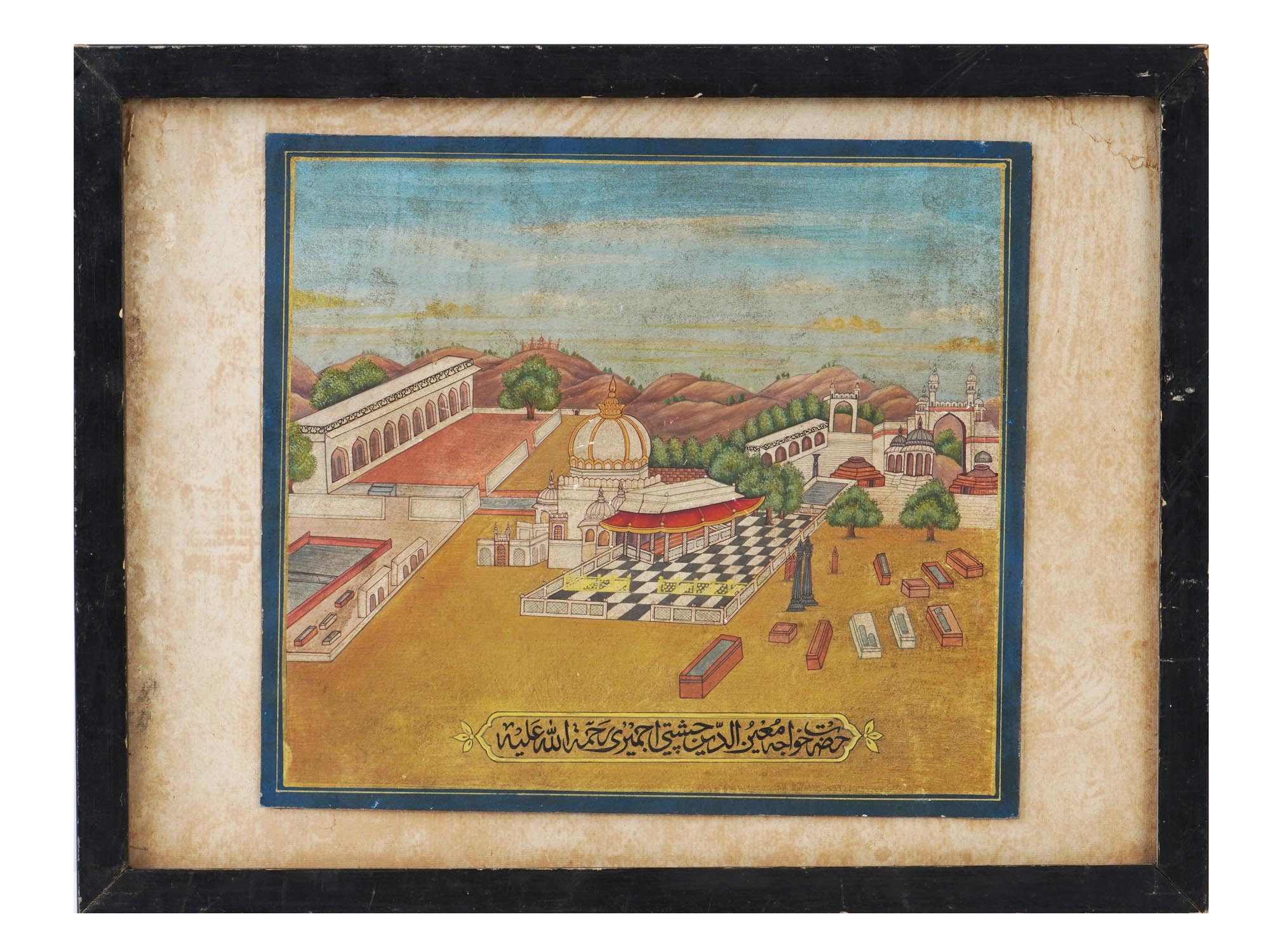 ANTIQUE ISLAMIC WATERCOLOR PAINTING ON PAPER PIC-0