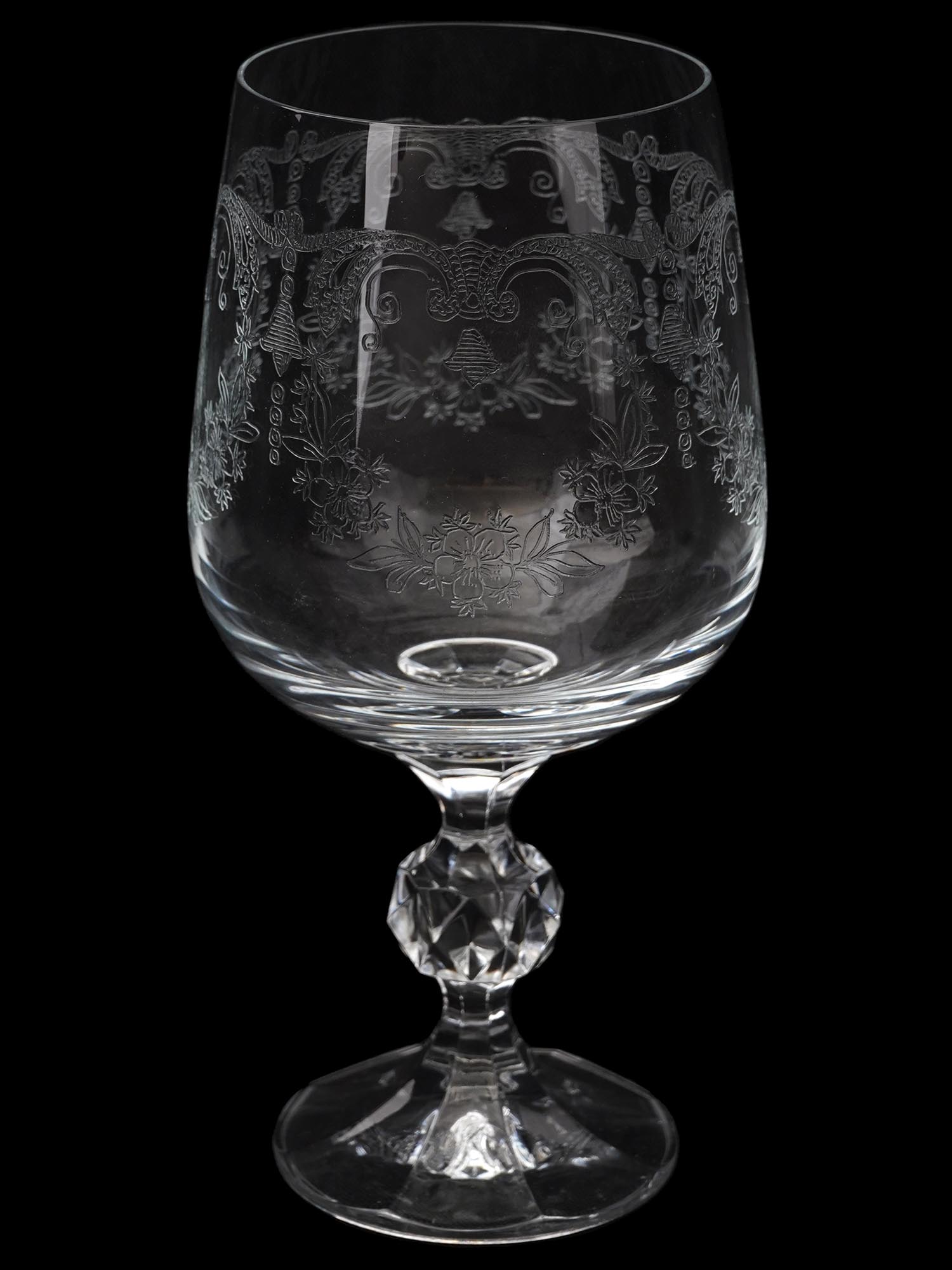 FRENCH LOUIS XV STYLE CRYSTAL WINE GLASSES SET PIC-4