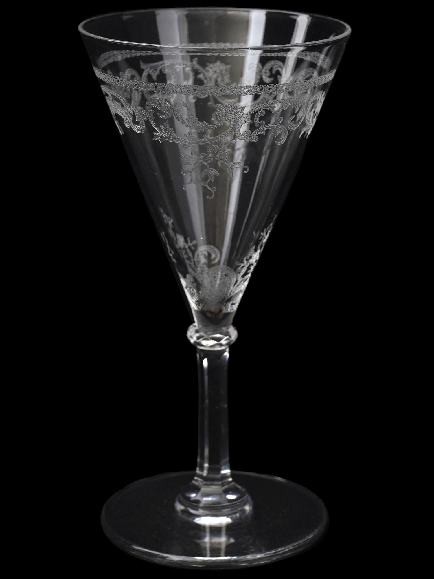 FRENCH LOUIS XV STYLE CRYSTAL WINE GLASSES SET PIC-5