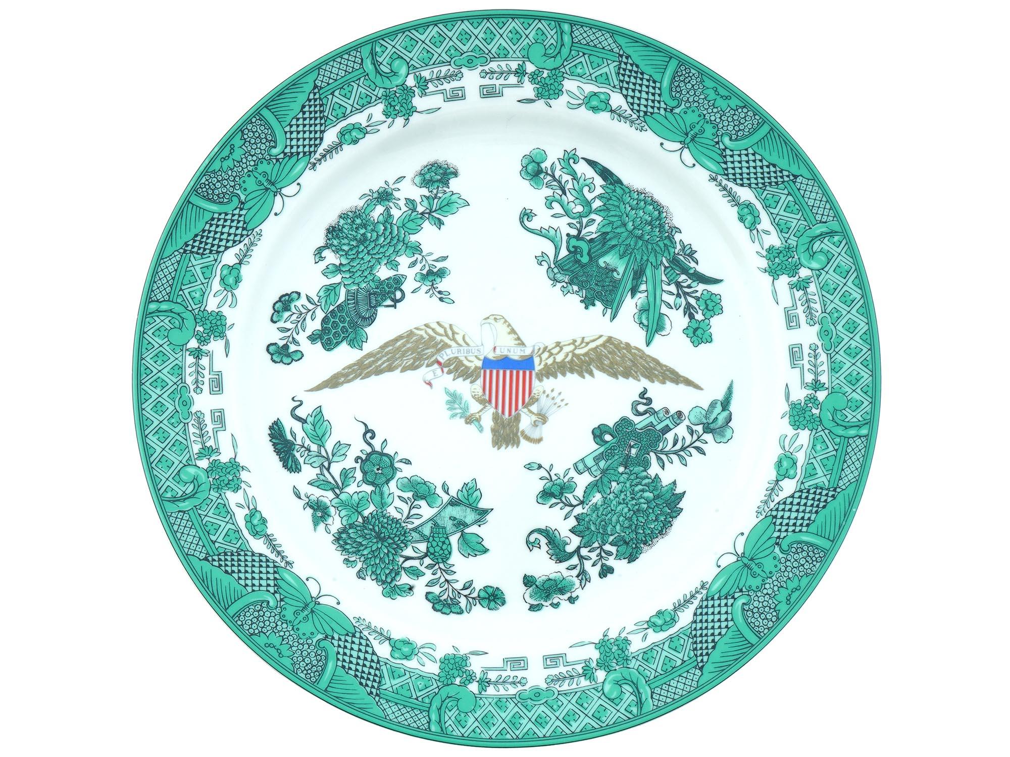 CHINESE EXPORT PORCELAIN PLATE REAGAN BUSH INAUGURATION PIC-3