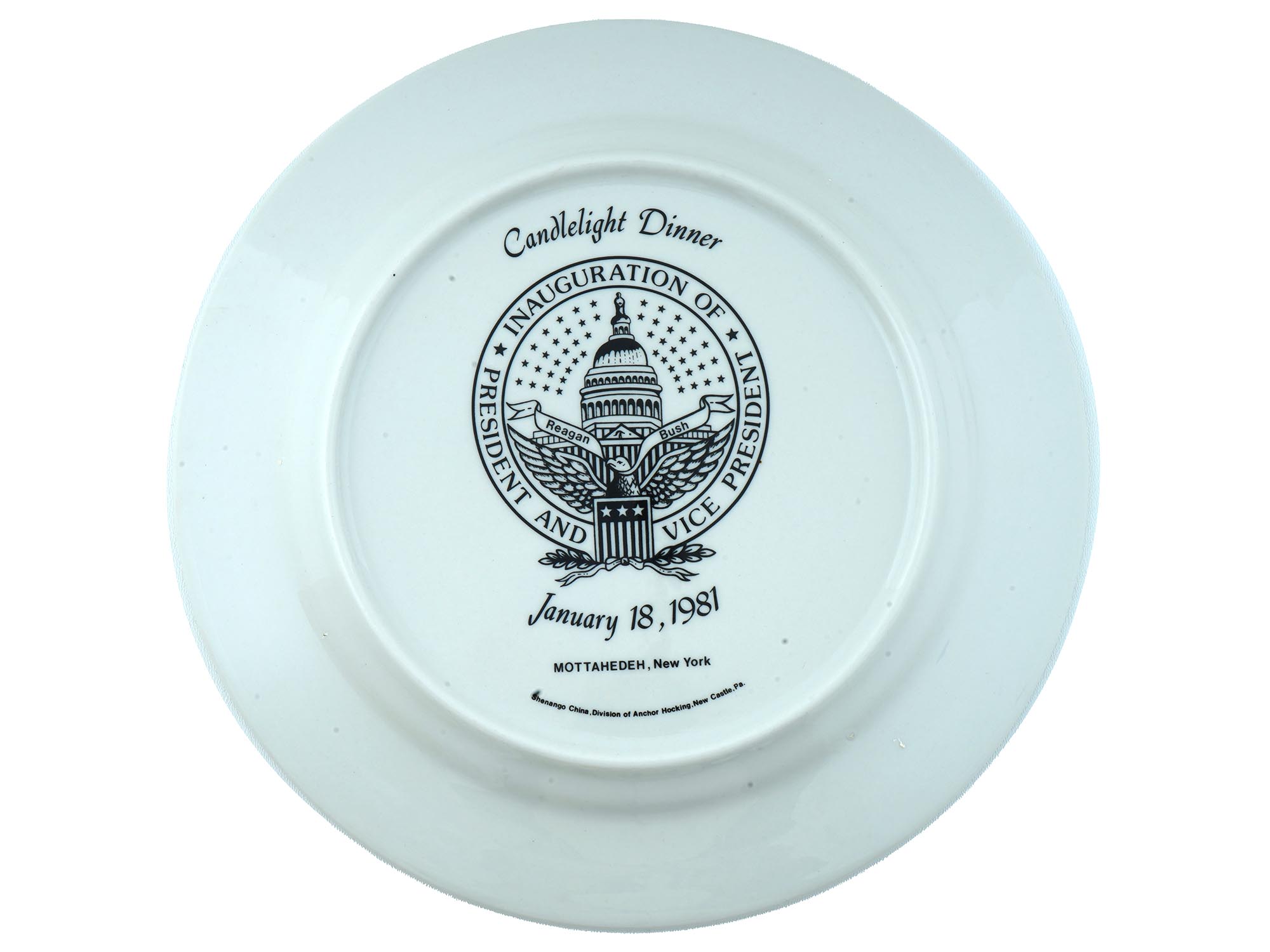 CHINESE EXPORT PORCELAIN PLATE REAGAN BUSH INAUGURATION PIC-4