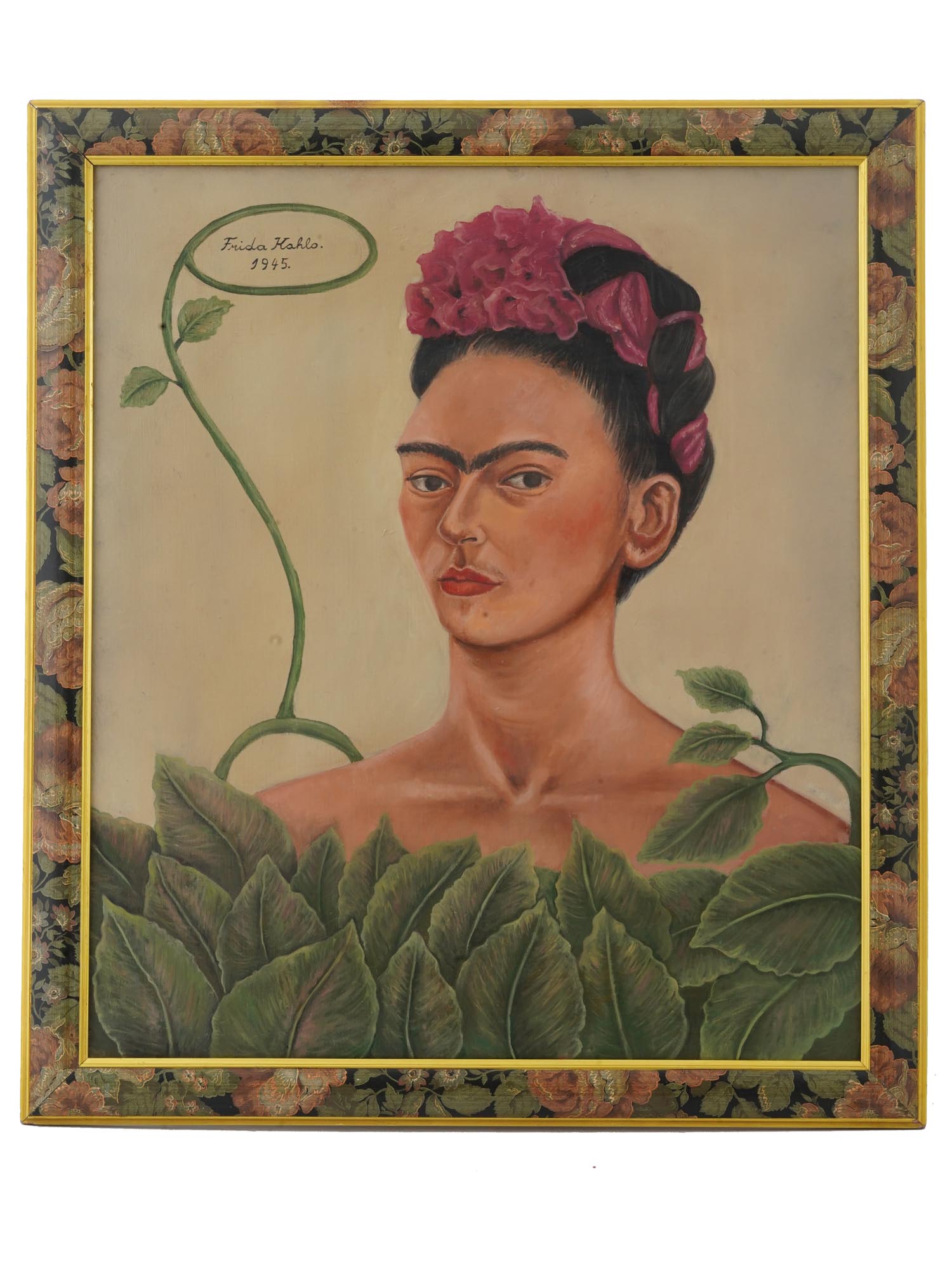 AMERICAN MEXICAN OIL PAINTING IN MANNER OF FRIDA KAHLO PIC-0