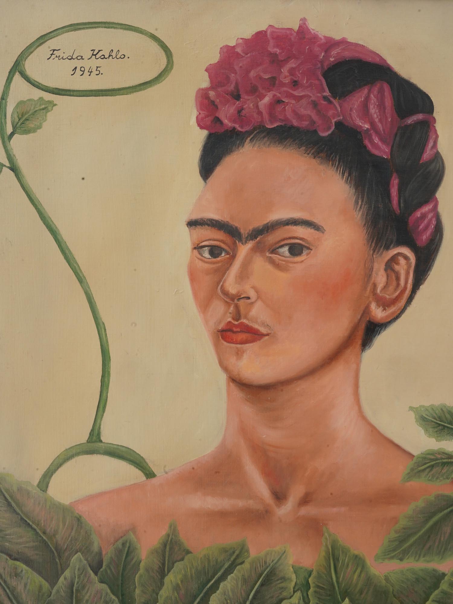 AMERICAN MEXICAN OIL PAINTING IN MANNER OF FRIDA KAHLO PIC-1