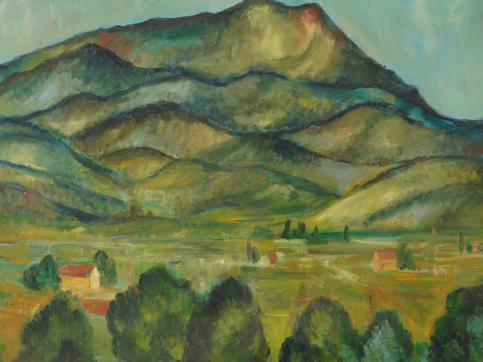 FRENCH LANDSCAPE PAINTING AFTER PAUL CEZANNE PIC-1