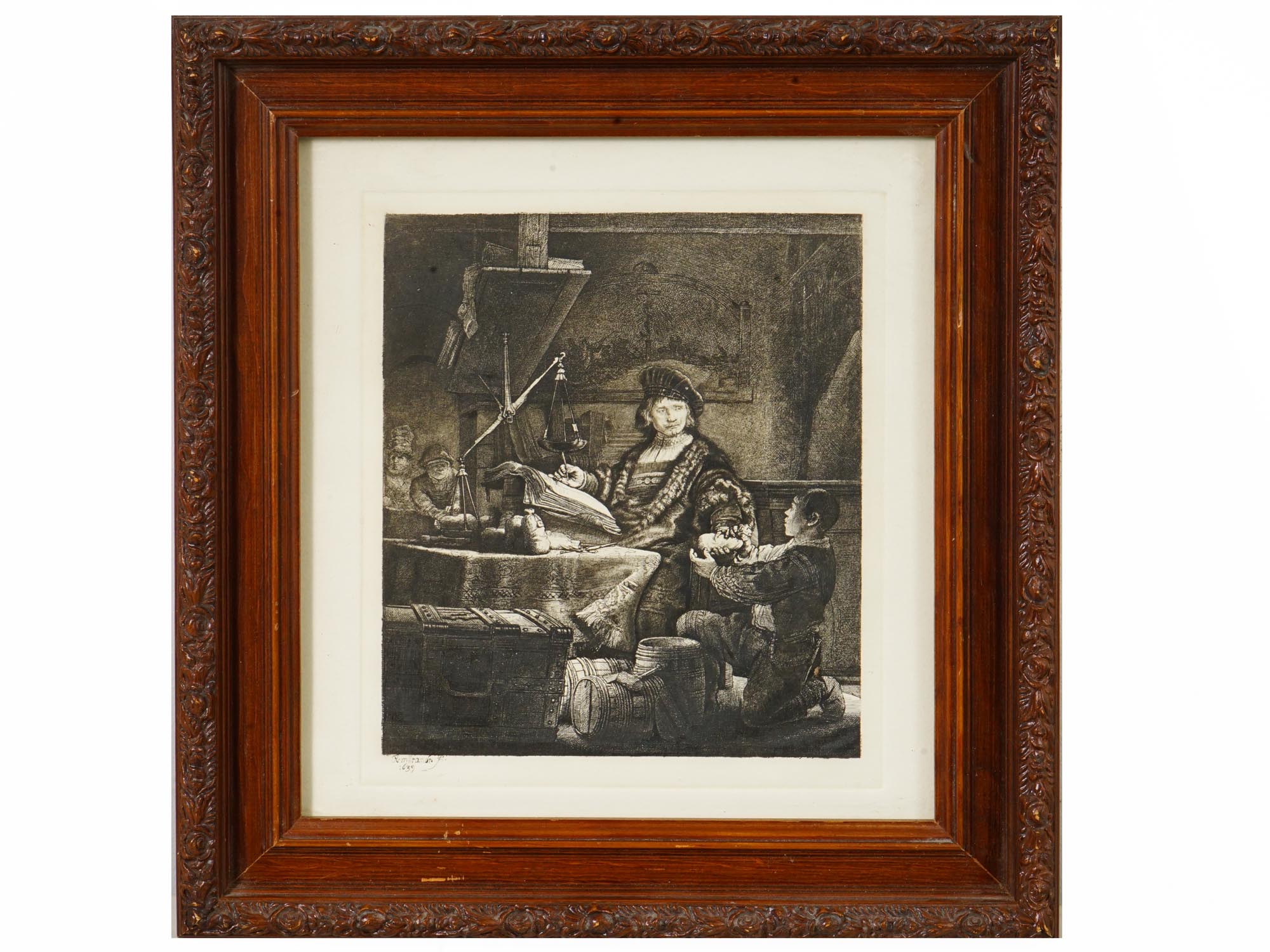 CHARLES AMAND DURAND AFTER REMBRANDT ETCHING WITH COA PIC-0