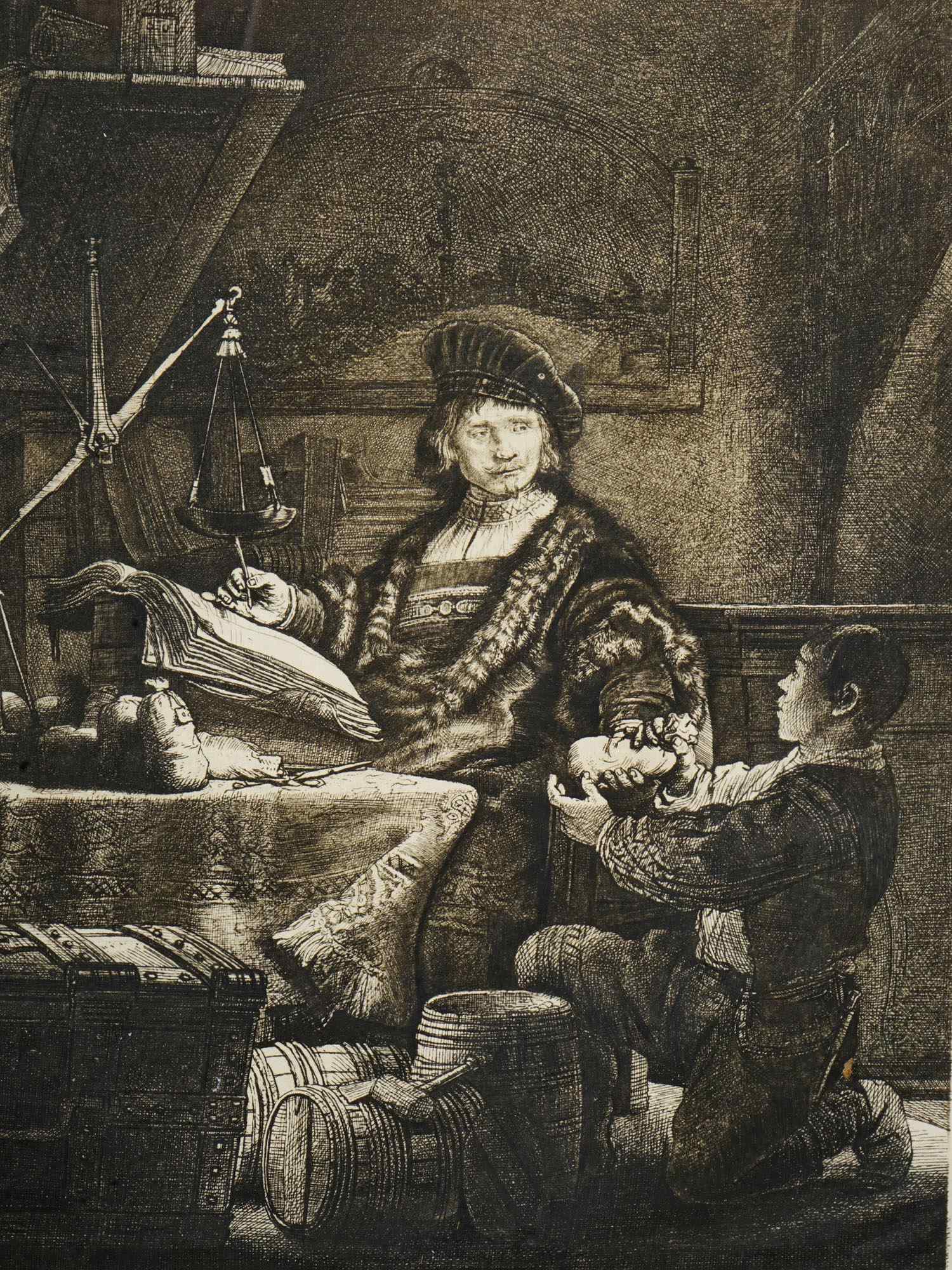 CHARLES AMAND DURAND AFTER REMBRANDT ETCHING WITH COA PIC-1
