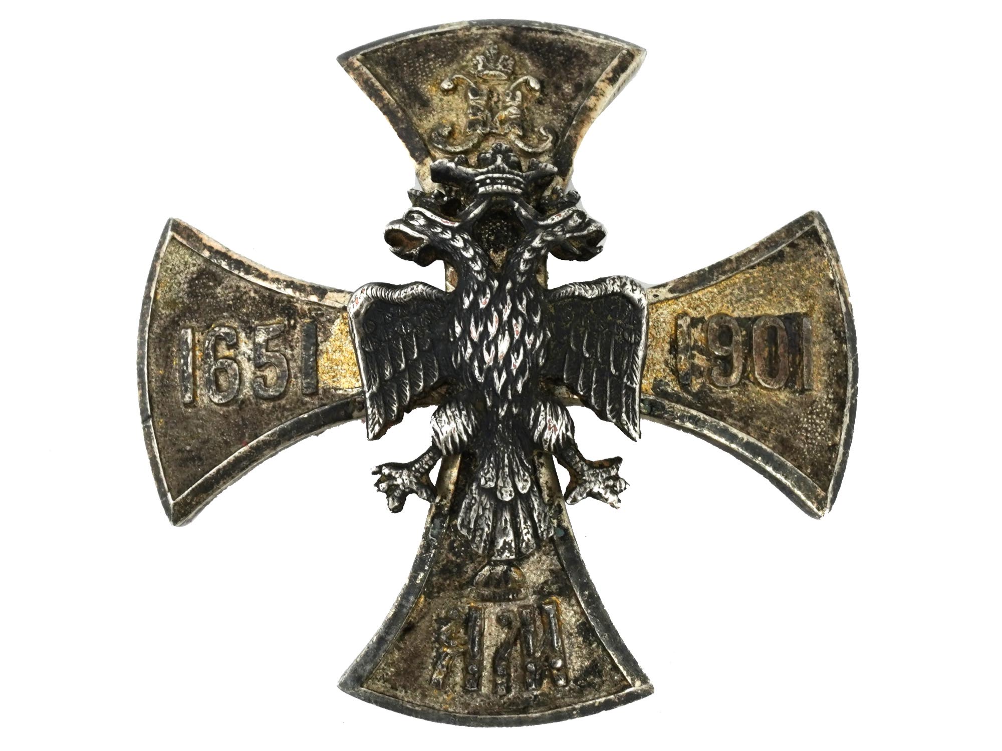 RUSSIAN SILVER 1ST HUSSAR SUMY SESLAVIN REGIMENT BADGE PIC-0