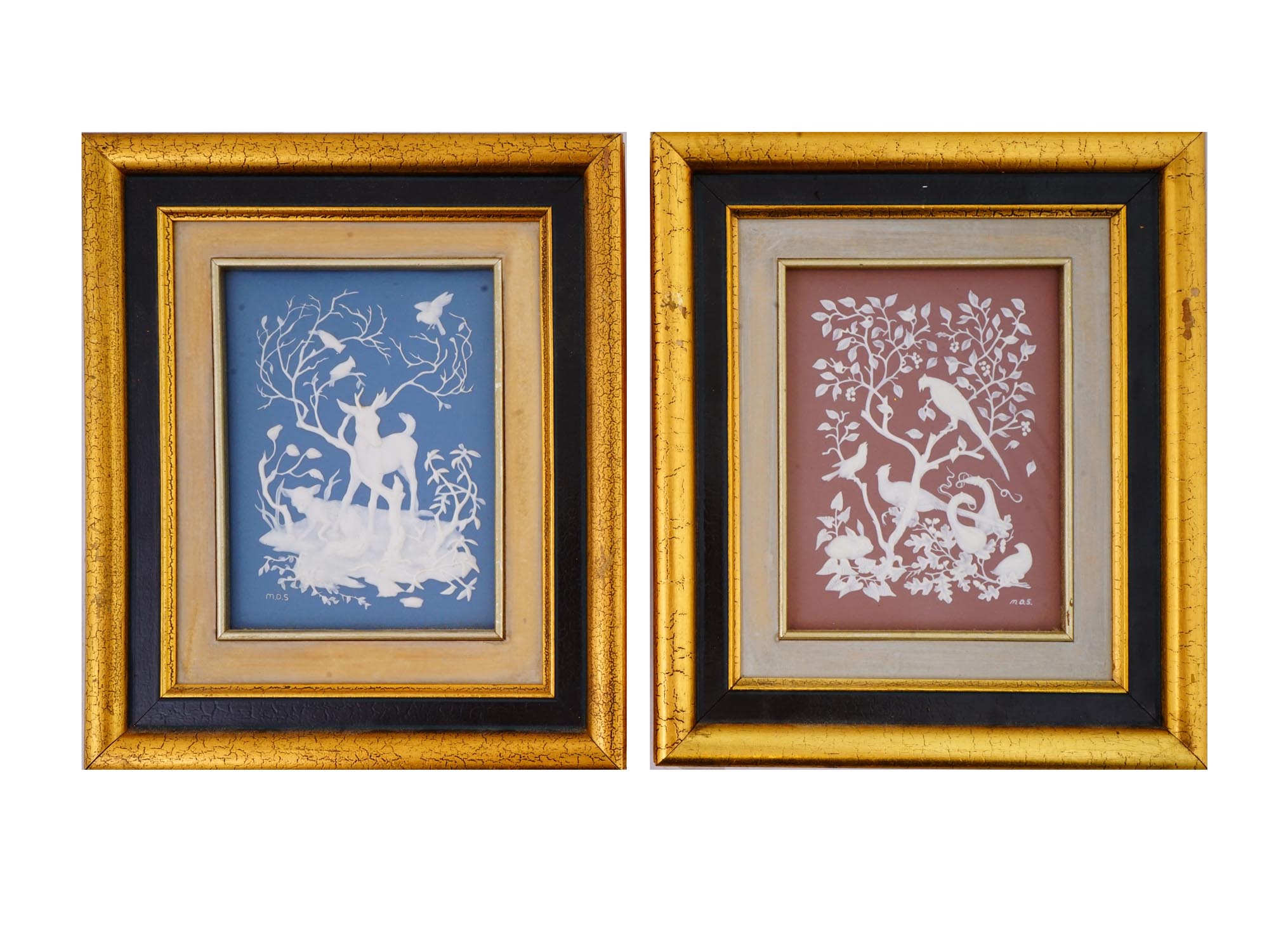 WEDGWOOD JASPERWARE FLORA AND FAUNA WALL PLAQUES PIC-0