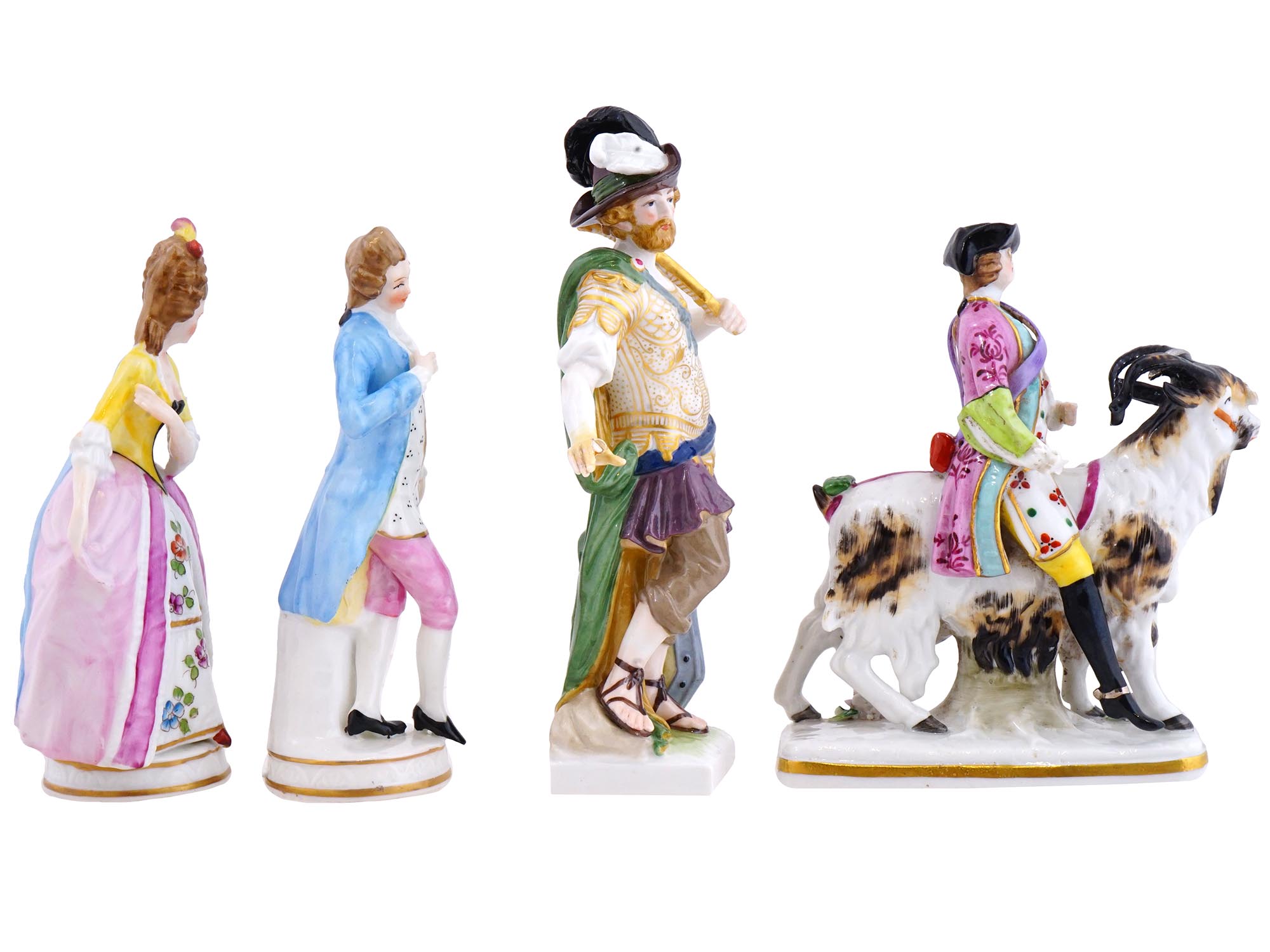 4 GERMAN PORCELAIN FIGURINES BY SITZENDORF AND KPM PIC-1