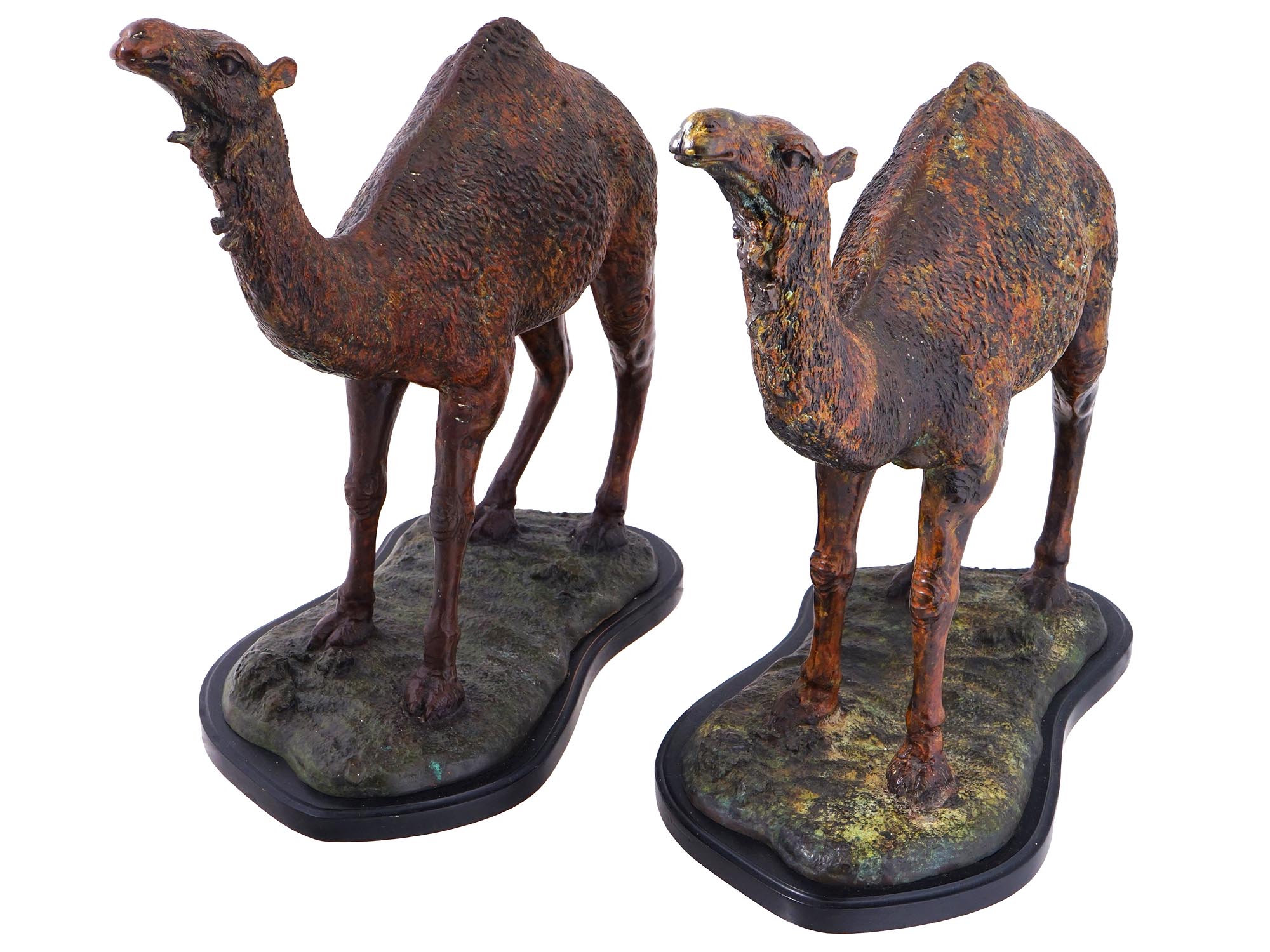 BRONZE CAMEL SCULPTURES AFTER KAREL TROMPENEERS PIC-0