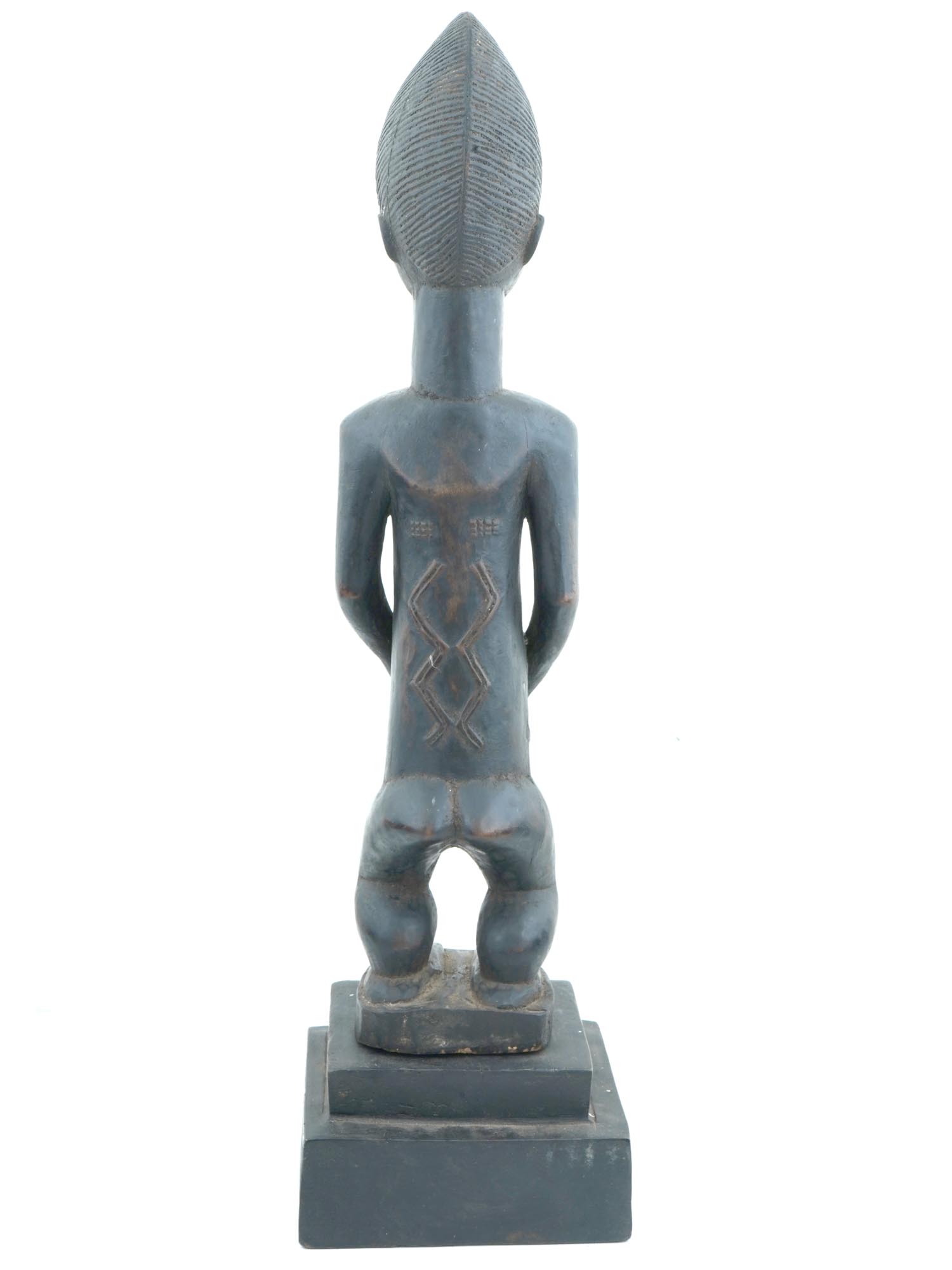 WEST AFRICAN BAULE HAND CARVED WOOD FEMALE FIGURINE PIC-4