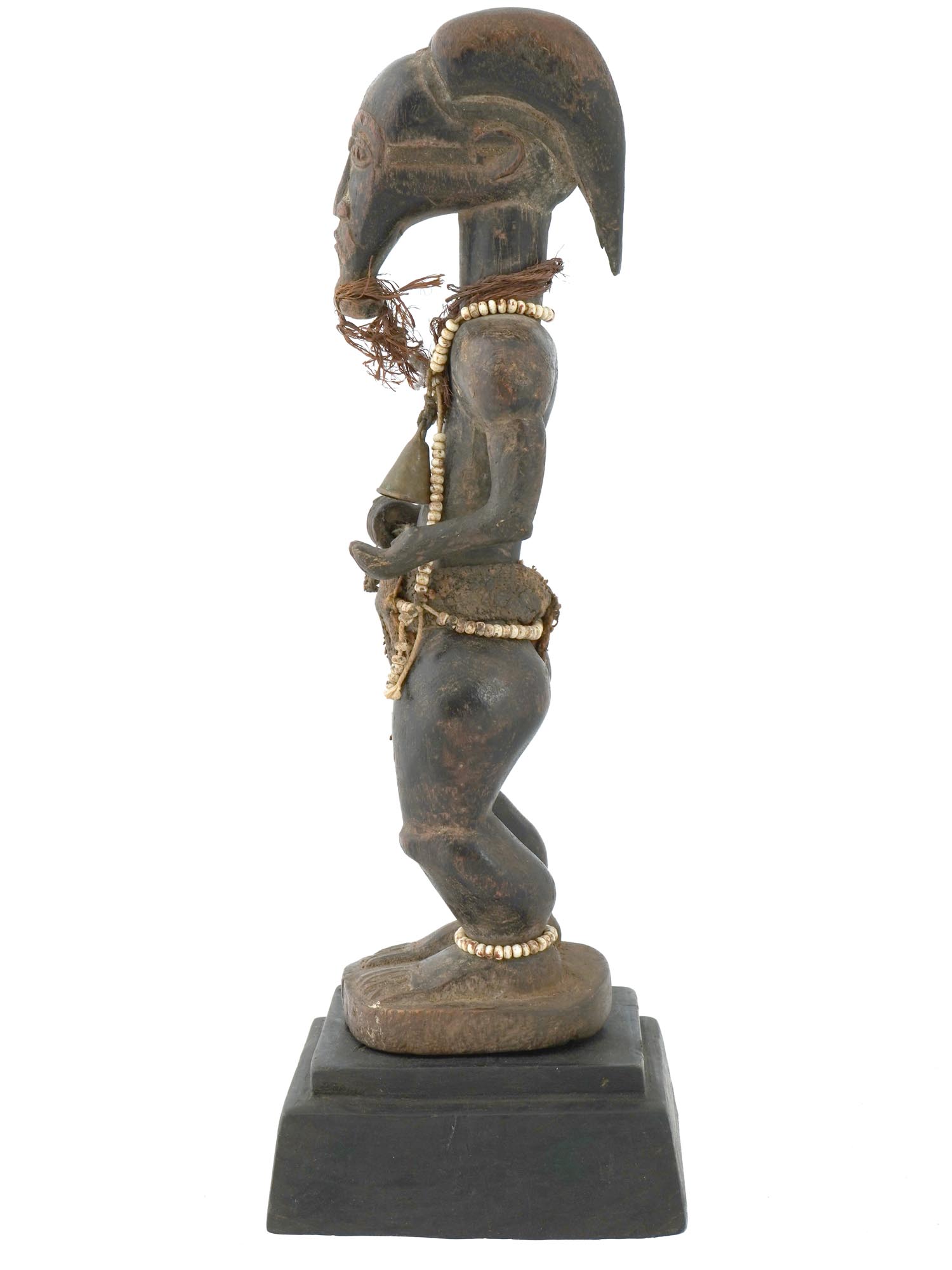 WEST AFRICAN IVORY COAST BAULE MALE FIGURINE W STAND PIC-3