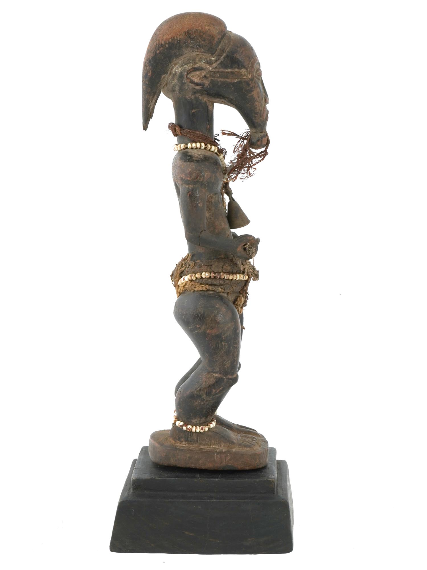 WEST AFRICAN IVORY COAST BAULE MALE FIGURINE W STAND PIC-2