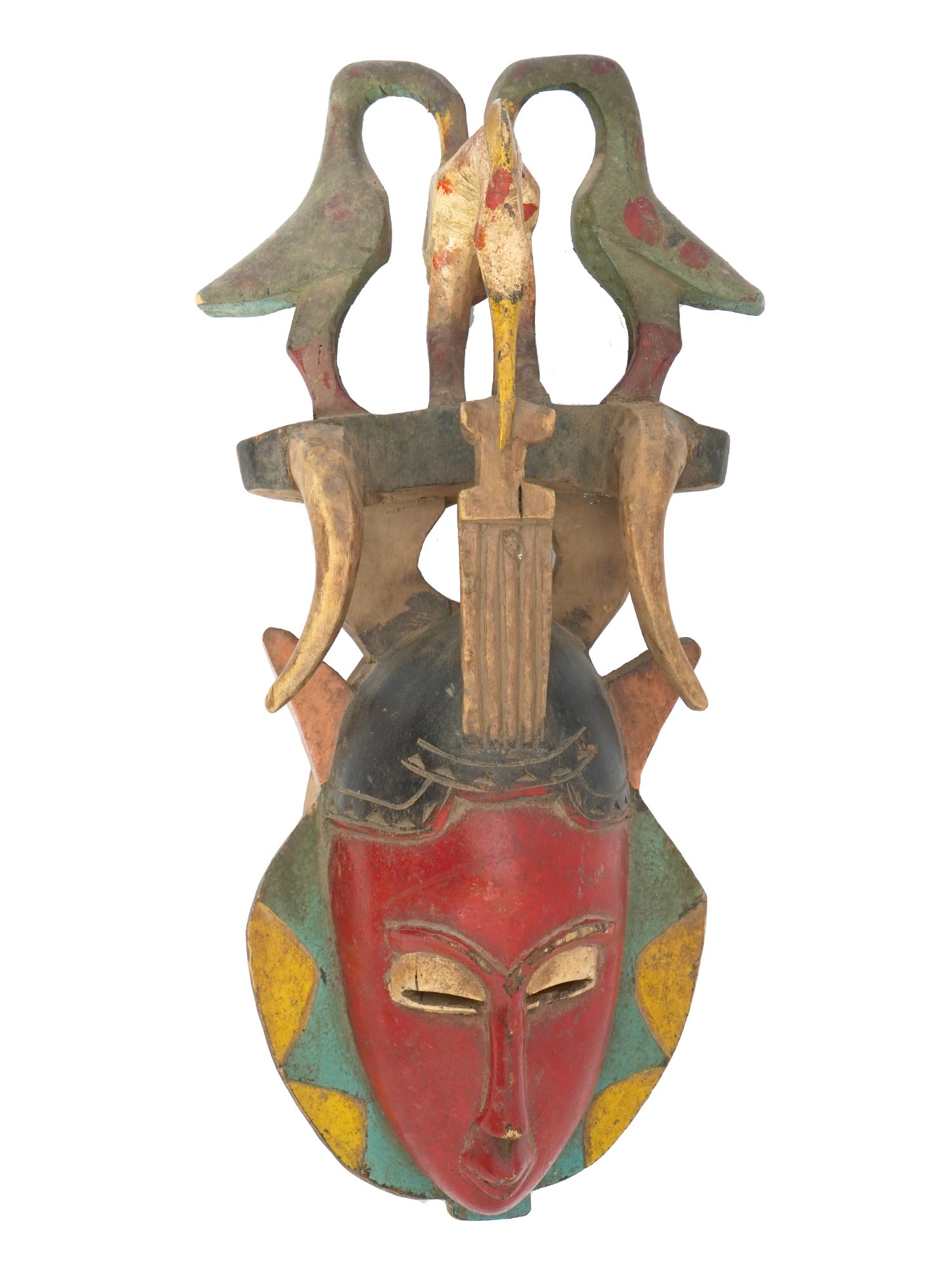 VINTAGE GURO MASK FROM IVORY COAST OF AFRICA PIC-0