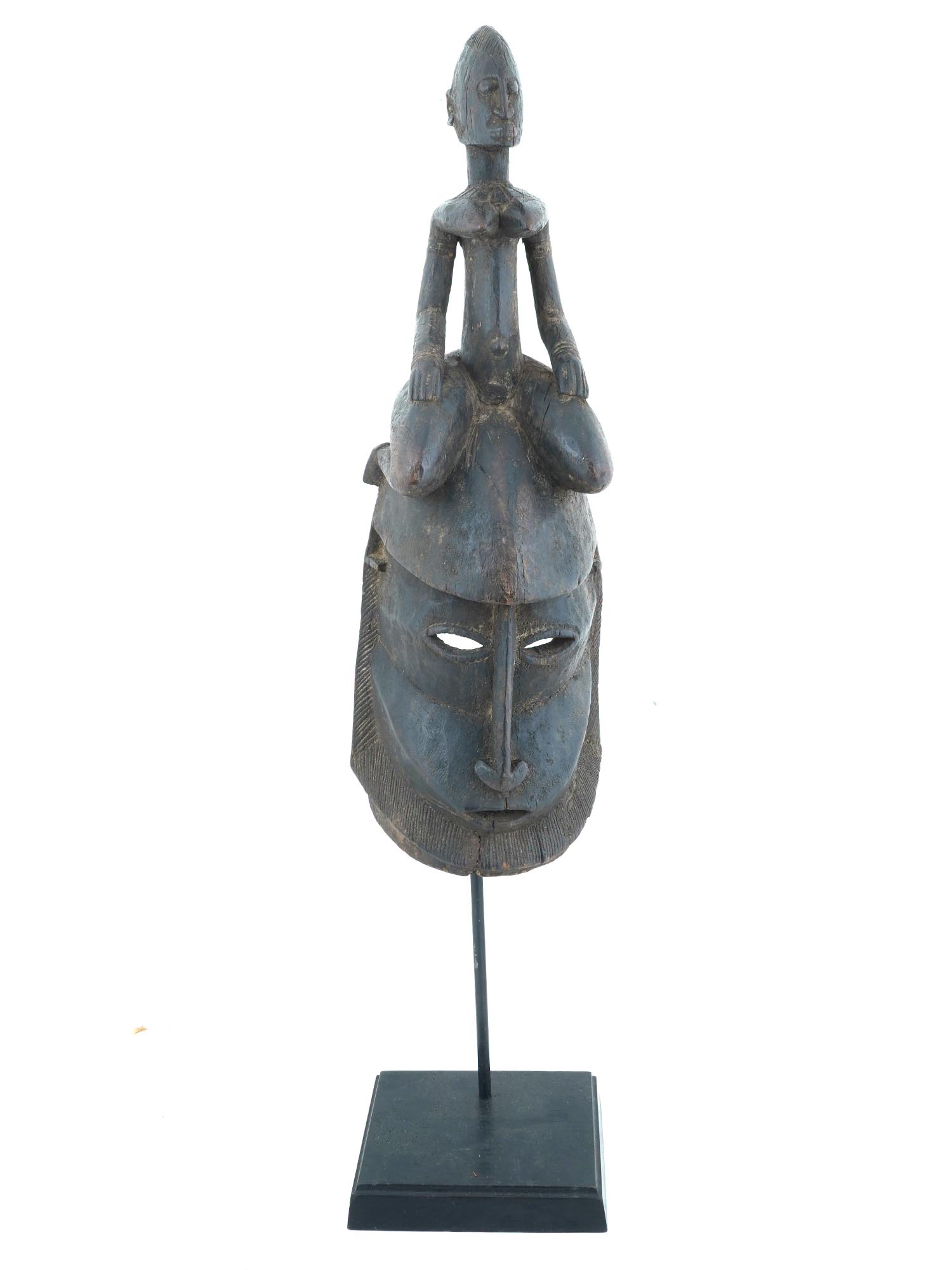 WEST AFRICAN DOGON PEOPLE WOODEN MASK FROM MALI PIC-1
