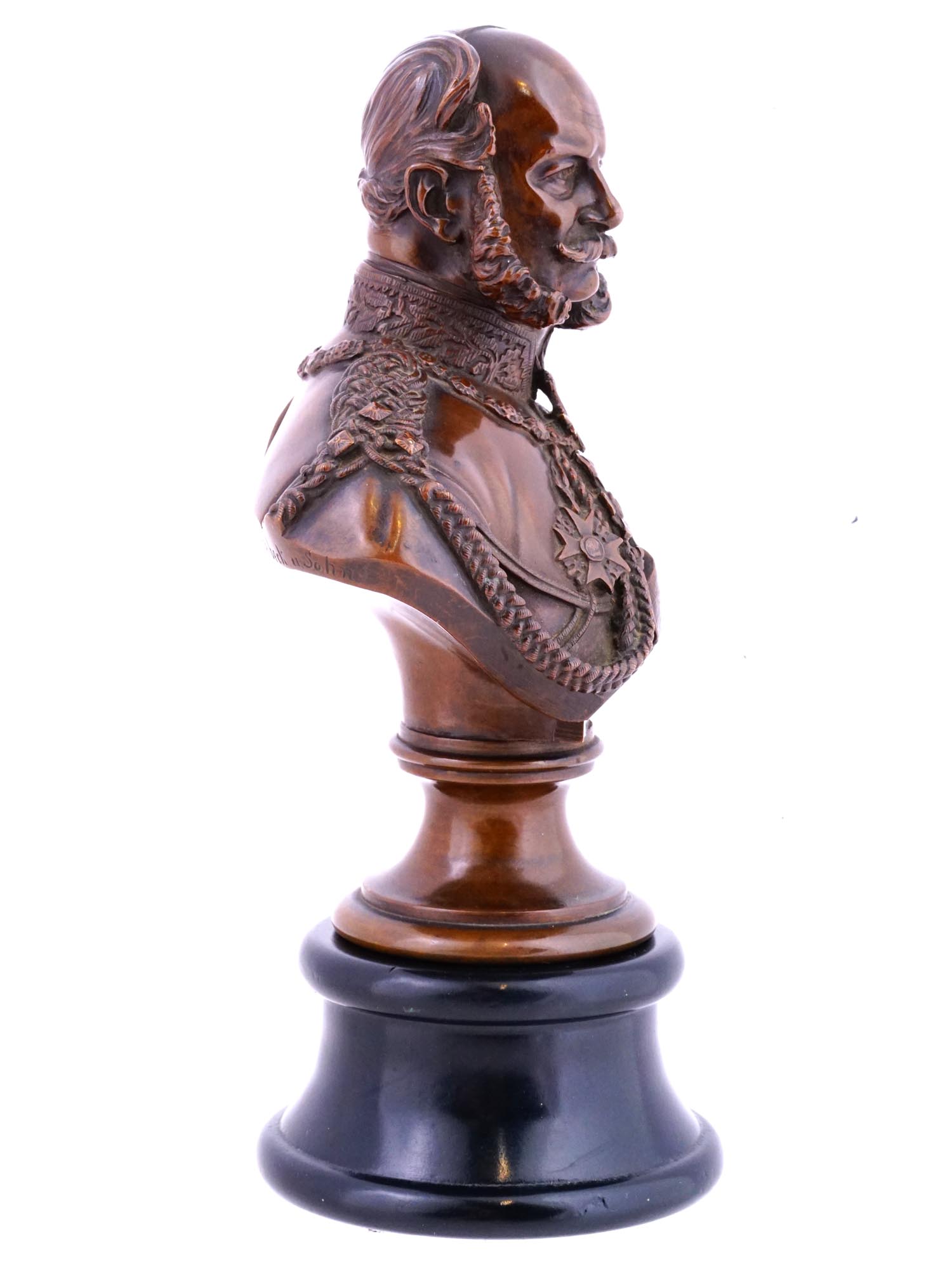 ANTIQUE BRONZE BUST BY CHRISTIAN KEIL KAISER WILHELM I PIC-2