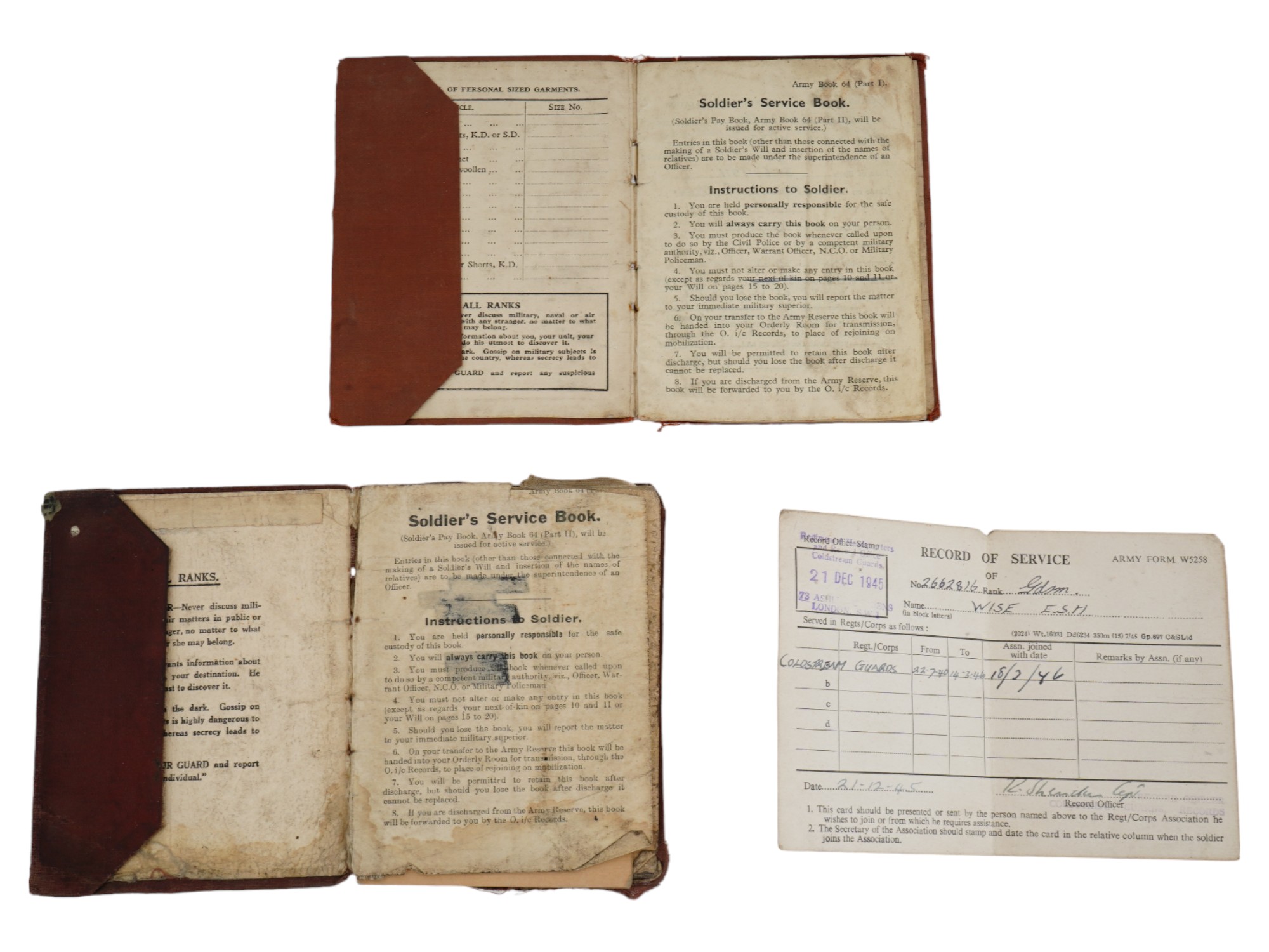 WWII BRITISH ARMY SOLDIERS SERVICE AND PAY BOOKS PIC-1