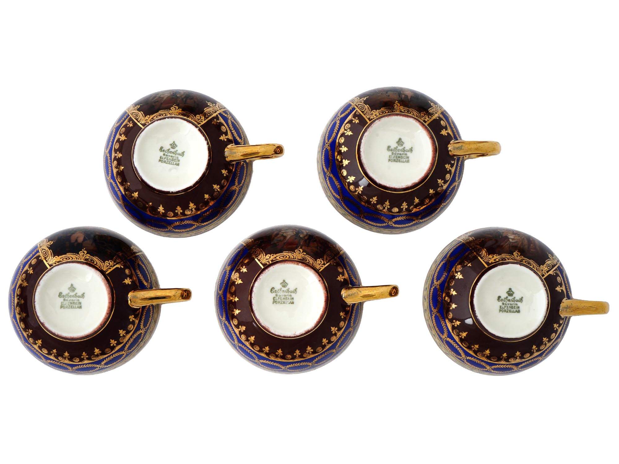 ANTIQUE GERMAN ESCHENBACH NAPOLEON PORCELAIN TEA SET PIC-5