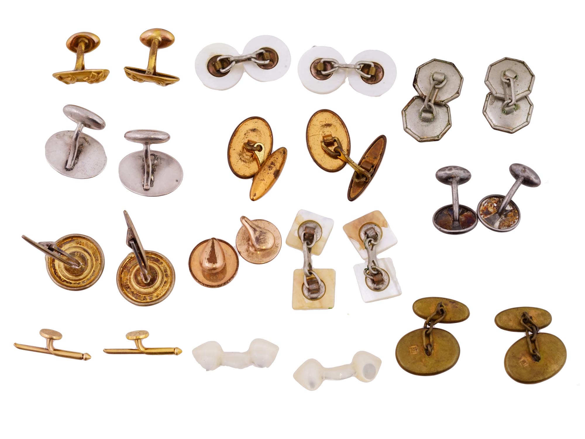 LARGE COLLECTION OF EARLY 20TH C JEWELRY CUFF LINKS PIC-1