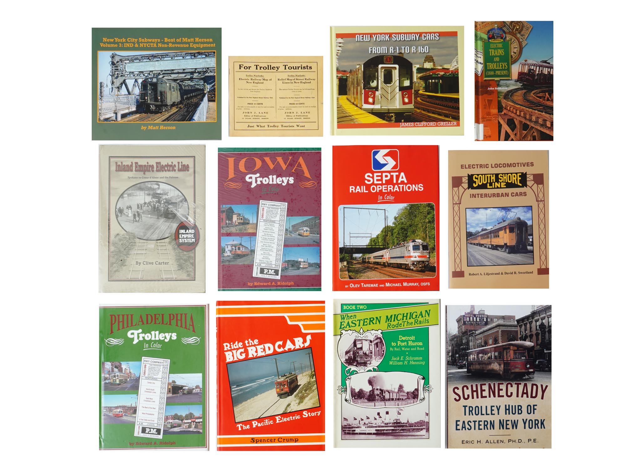 LOT OF AMERICAN RAILWAY TROLLEY TRANSPORT BOOKS ALBUMS PIC-1