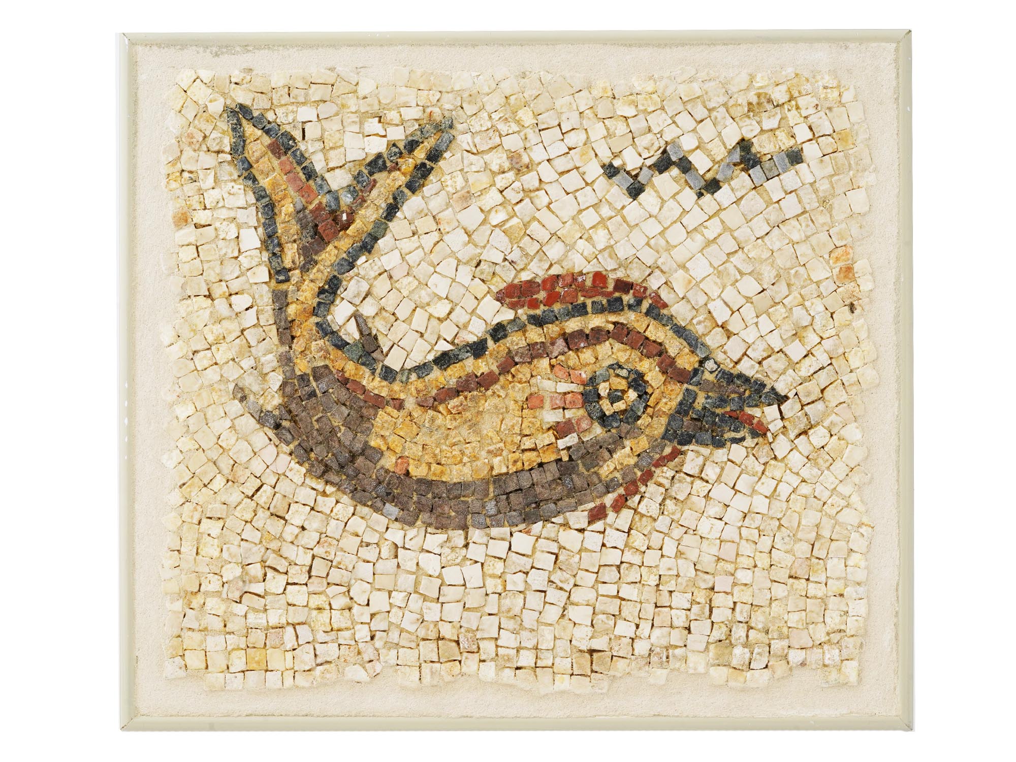 ROMAN MOSAIC WITH THE IMAGE OF A DOLPHIN PIC-0