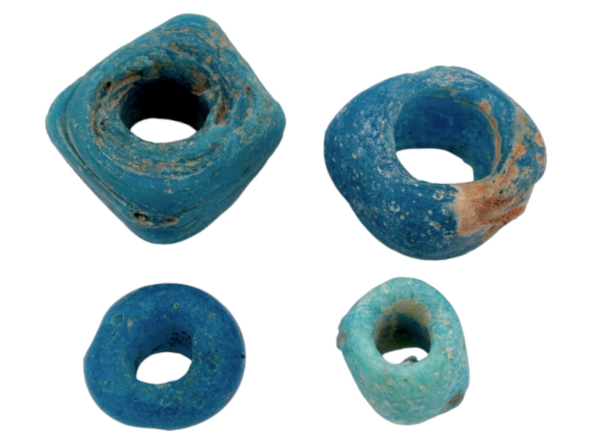 ANCIENT MULTICOLOR GLASS AND CARVED STONE BEADS PIC-5