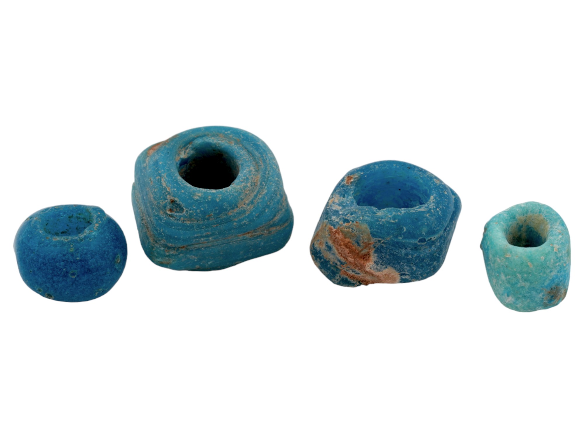 ANCIENT MULTICOLOR GLASS AND CARVED STONE BEADS PIC-4